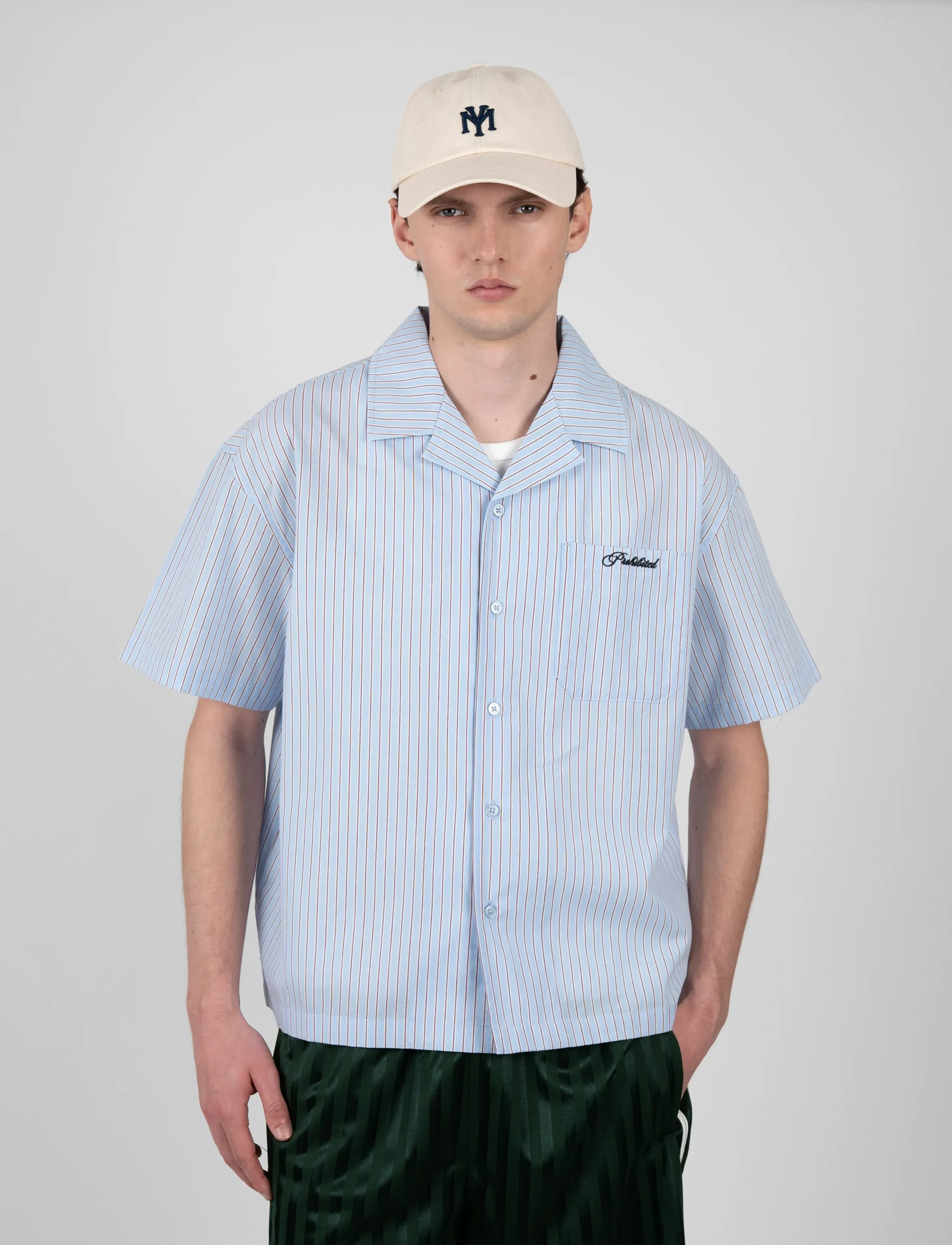 Prohibited - Vineyard Breeze Shirt - randiga skjortor - light blue - 2