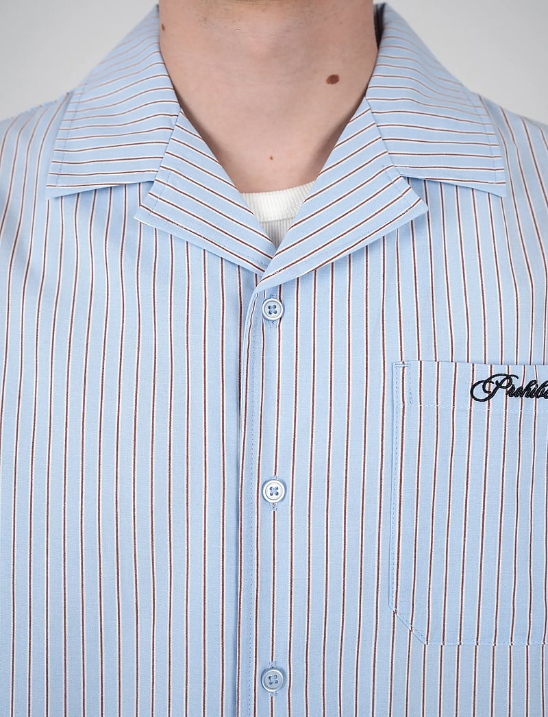 Prohibited - Vineyard Breeze Shirt - triibulised särgid - light blue - 3