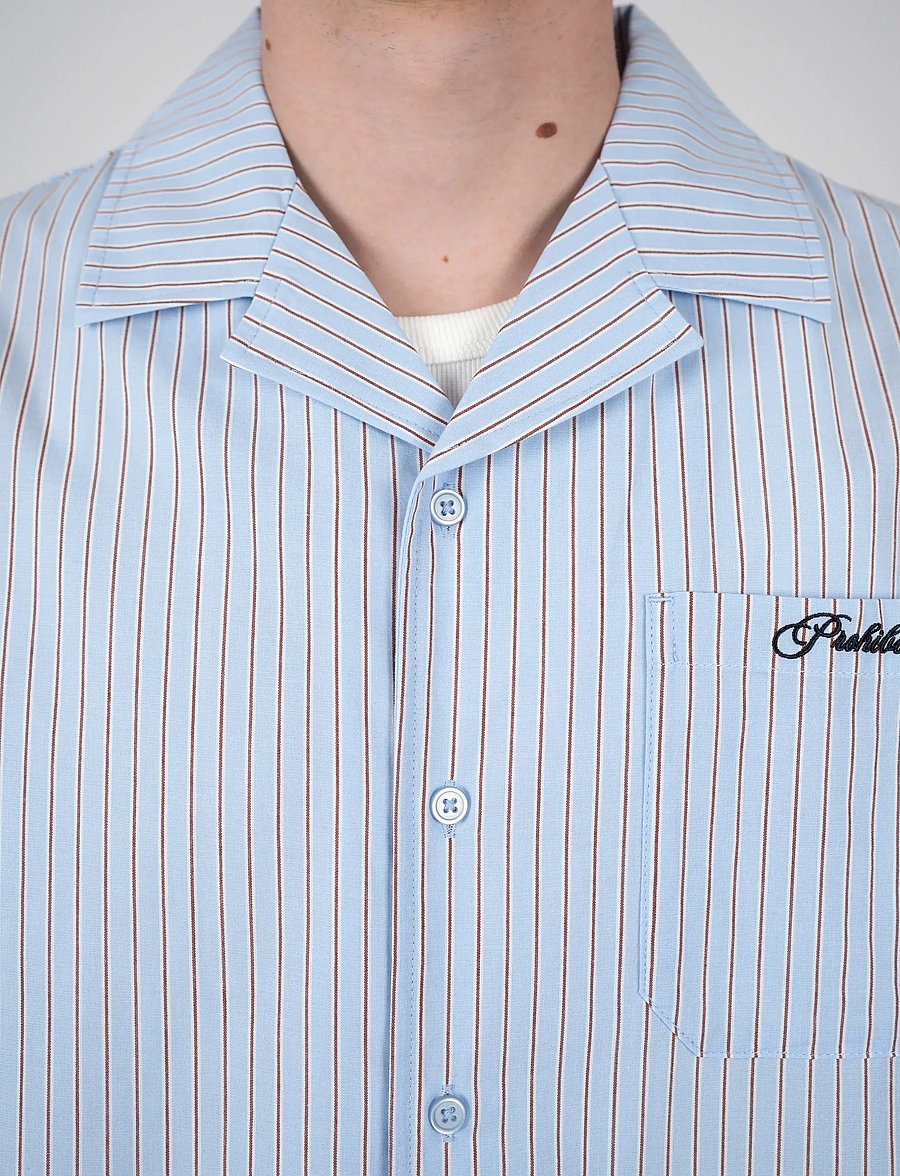 Prohibited - Vineyard Breeze Shirt - triibulised särgid - light blue - 3