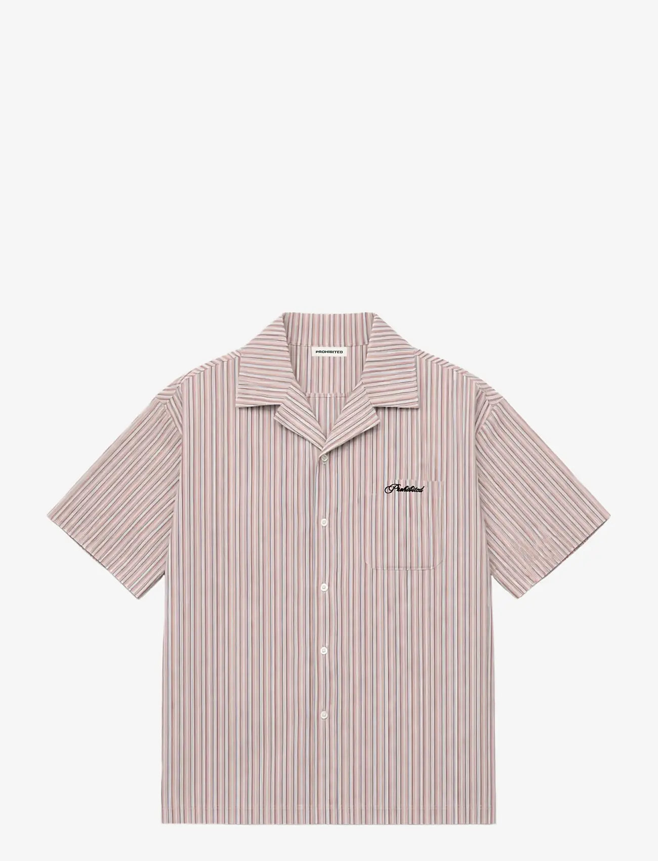 Prohibited - Vineyard Breeze Shirt - randiga skjortor - red - 1