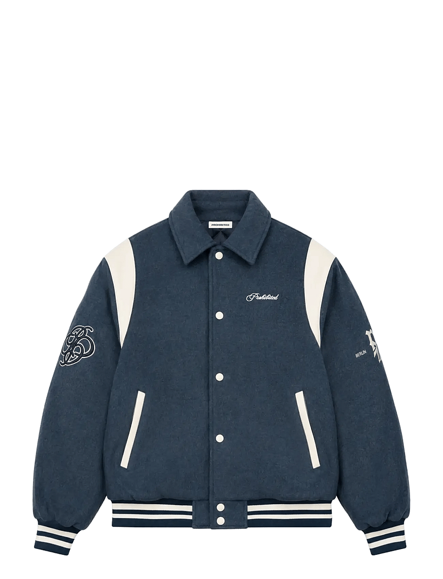 Prohibited - Field College Jacket - anthracite blue - 1