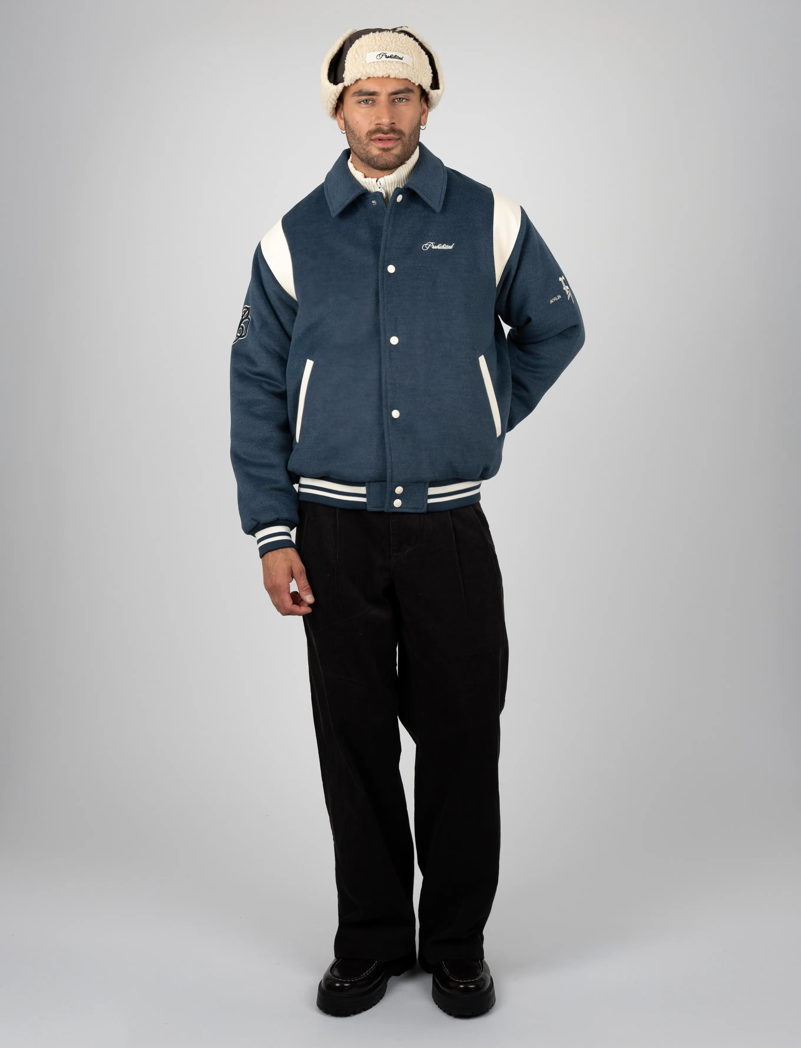 Prohibited Field College Jacket - Shop by style - ANTHRACITE BLUE / navy