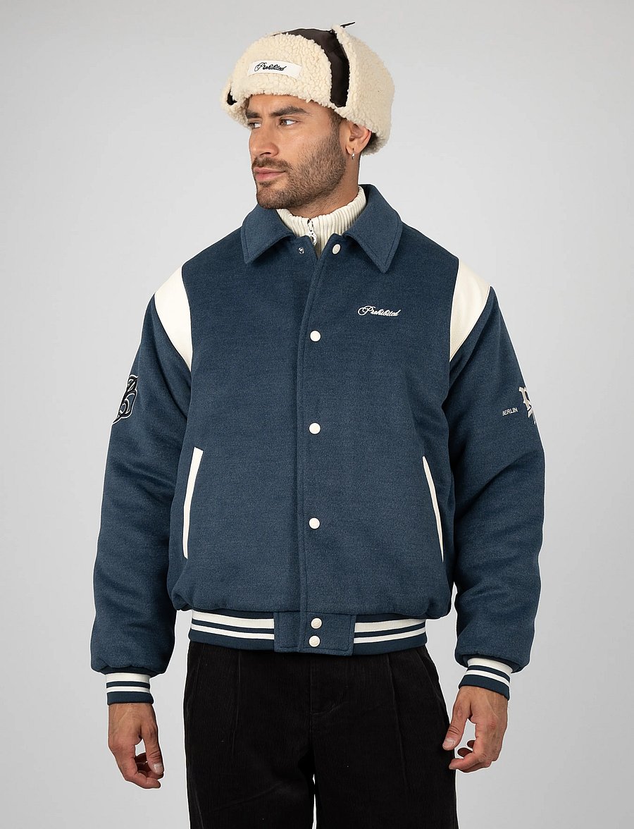 Prohibited - Field College Jacket - anthracite blue - 3