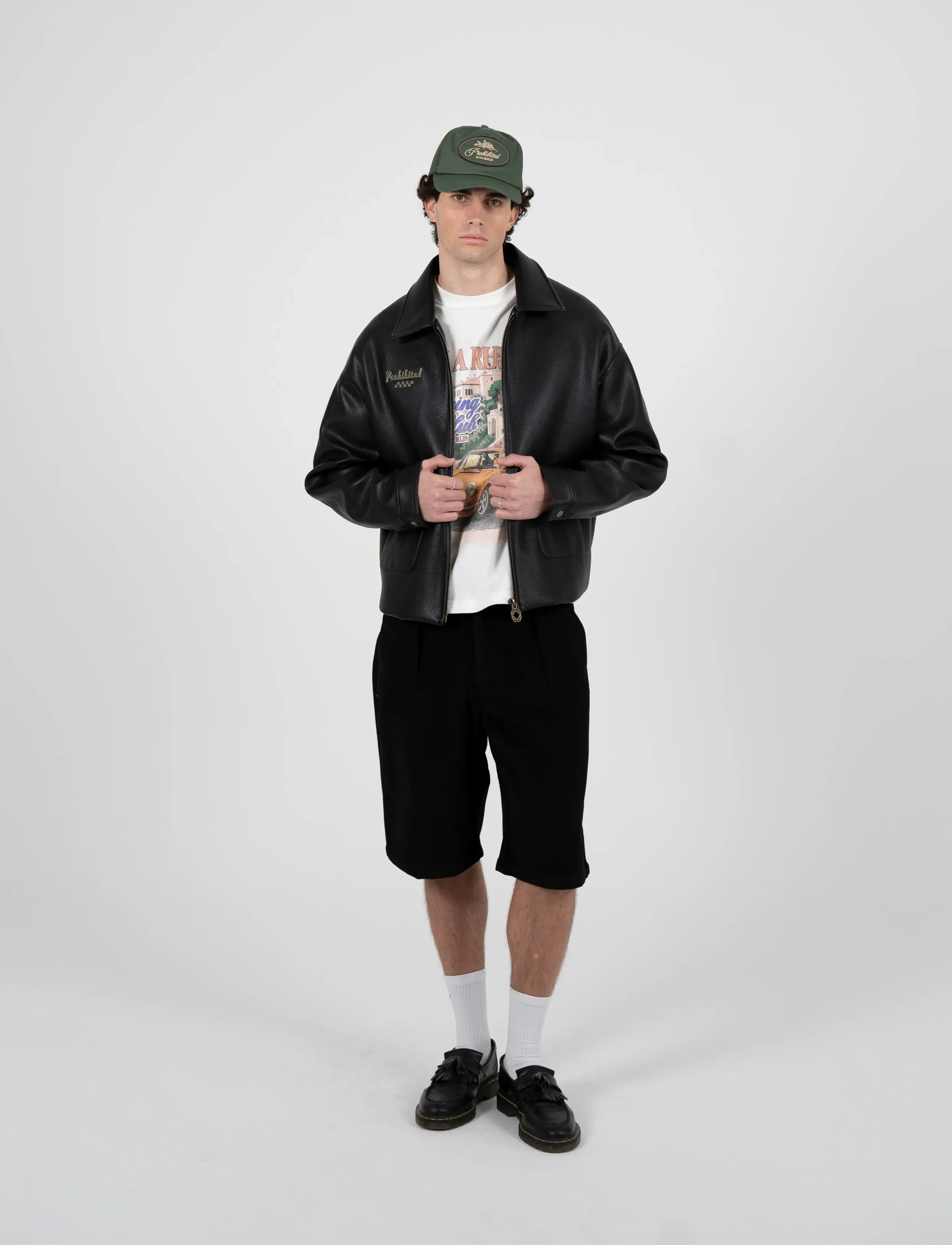 Prohibited Speedhunter Bomber Jacket Black - Streetwear - BLACK / black