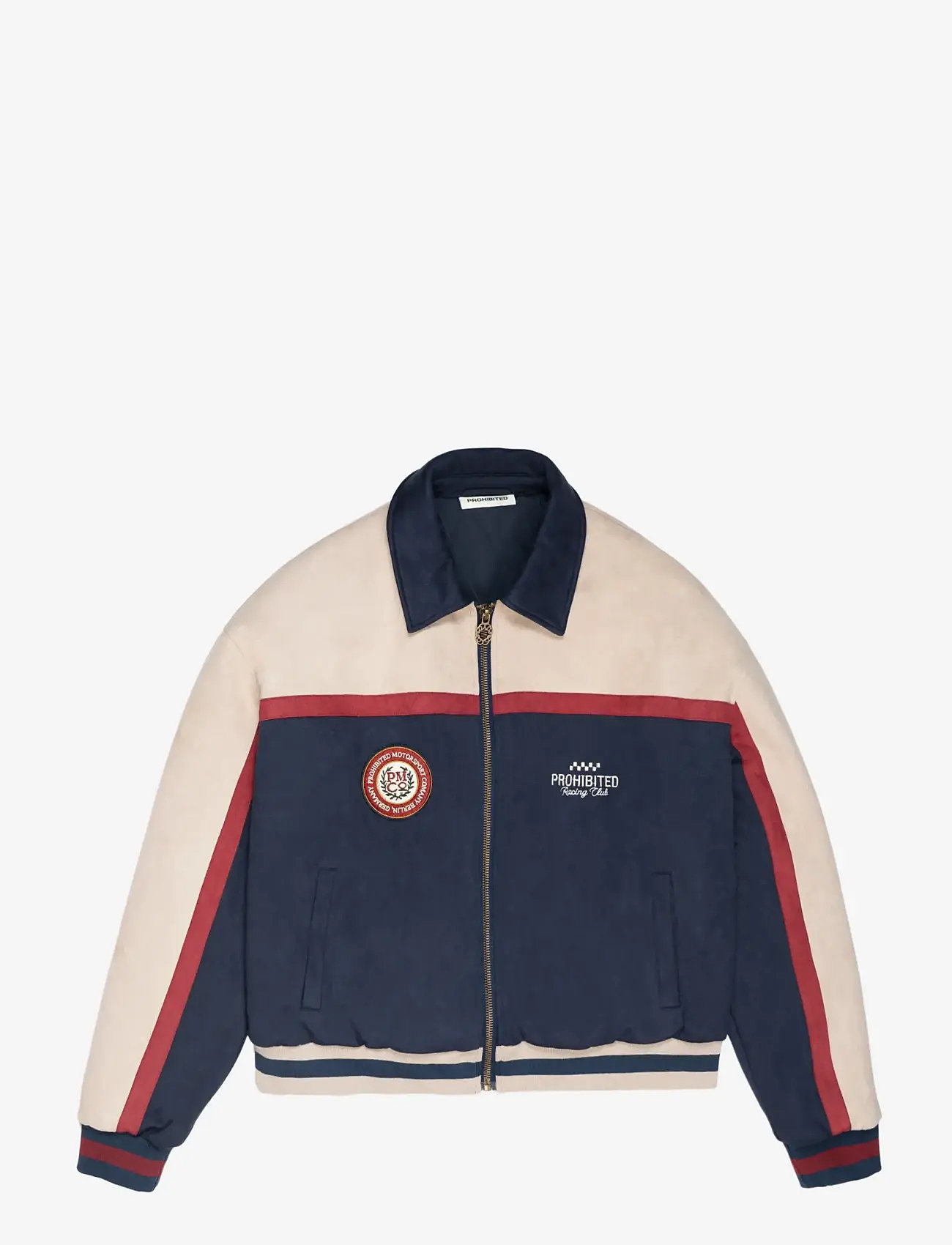 Prohibited - Suede Club Jacket Navy - collegejakker - navy - 1