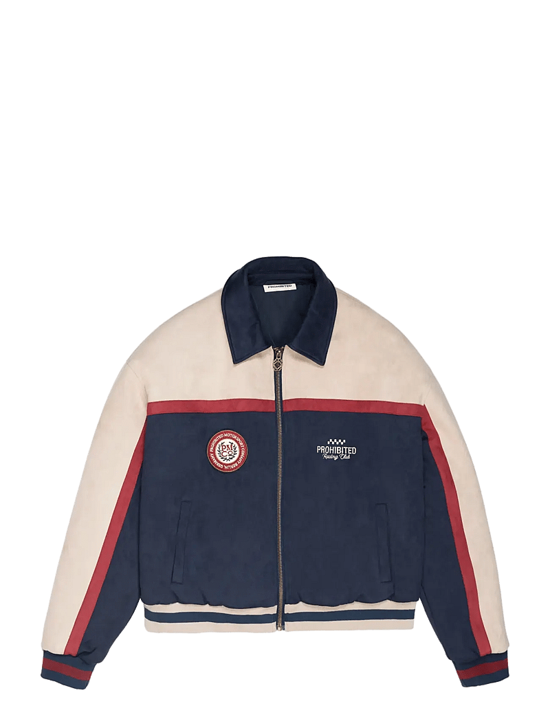 Prohibited - Suede Club Jacket Navy - collegejakker - navy - 1