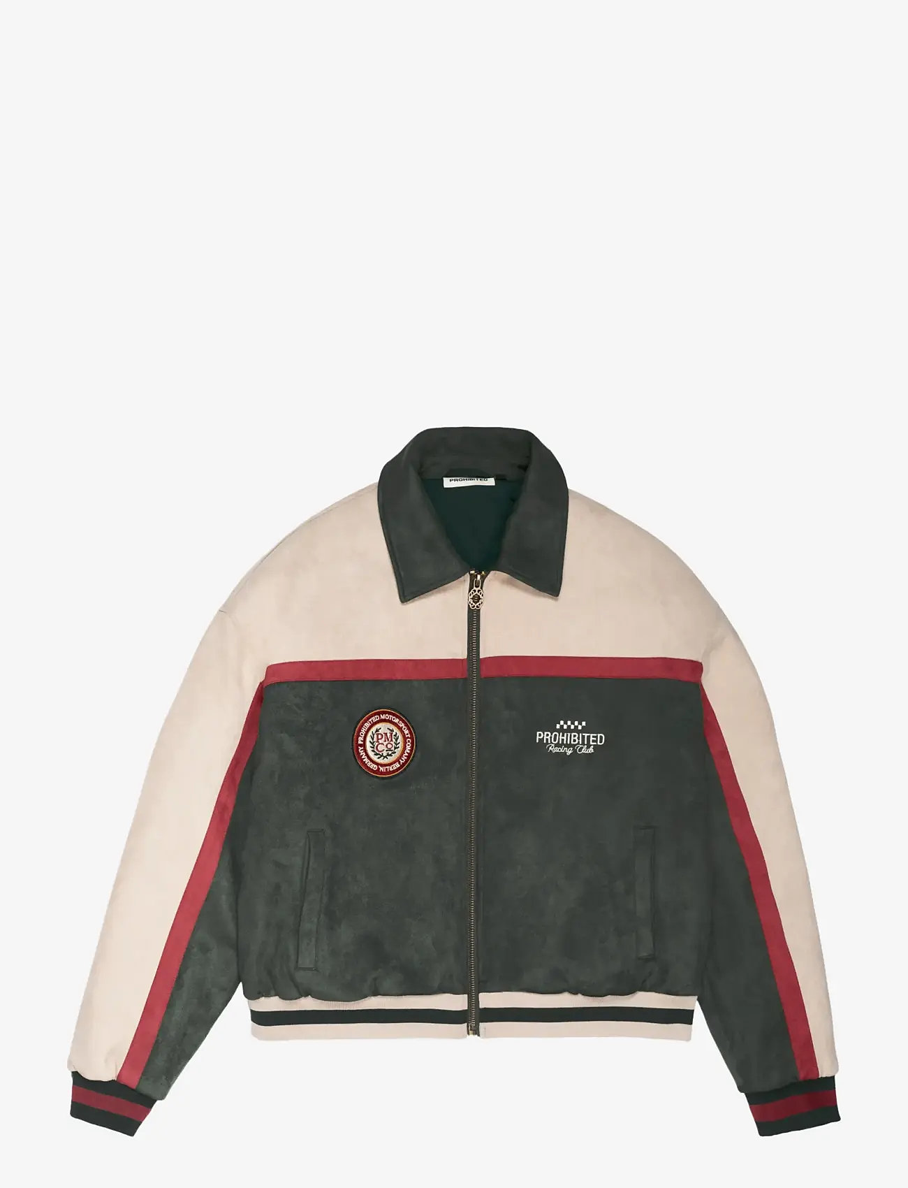 Prohibited - Suede Club Jacket Green - varsity jackor - green - 1