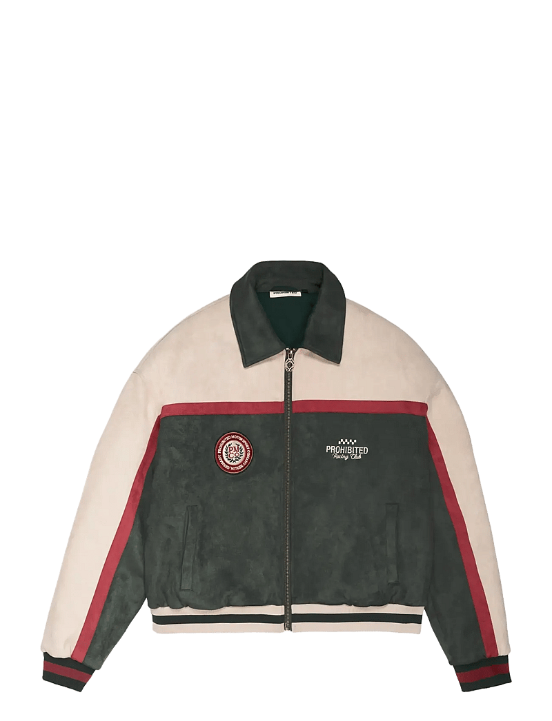 Prohibited - Suede Club Jacket Green - varsity jackor - green - 1