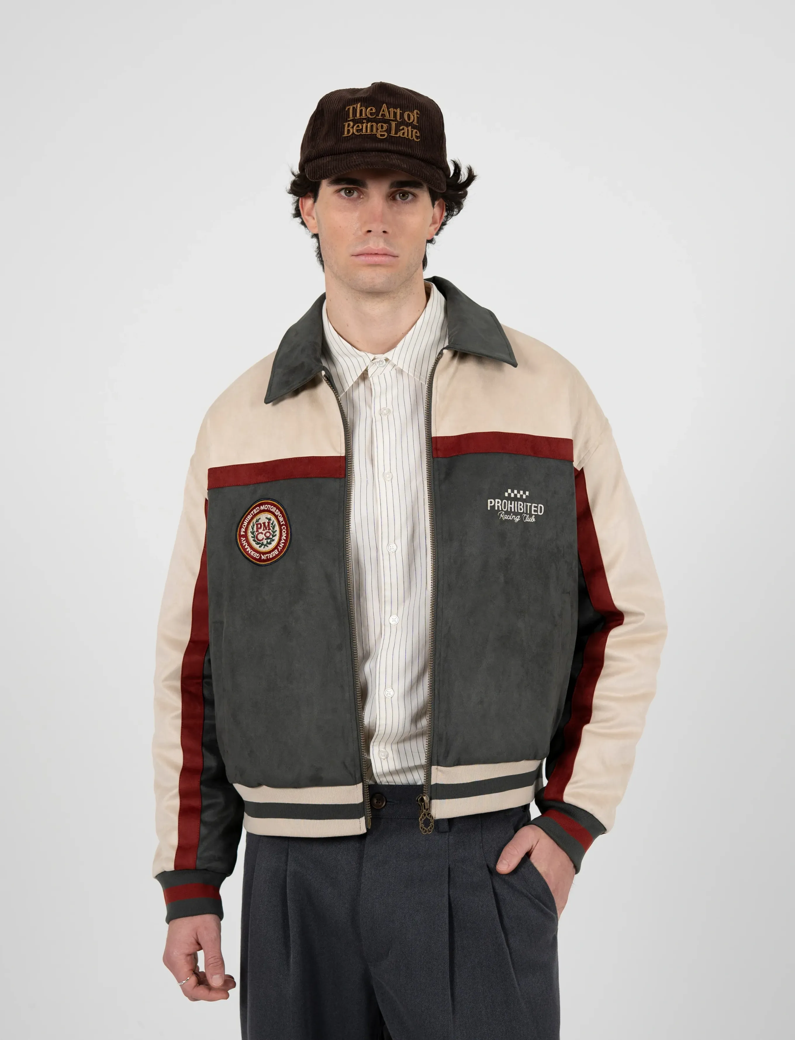 Prohibited Suede Club Jacket Green, XS, Jackets, Grün - Bomber Männerswear