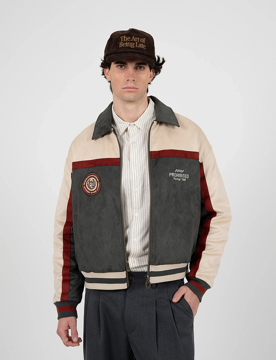 Prohibited - Suede Club Jacket Green - varsity-jacken - green - 0