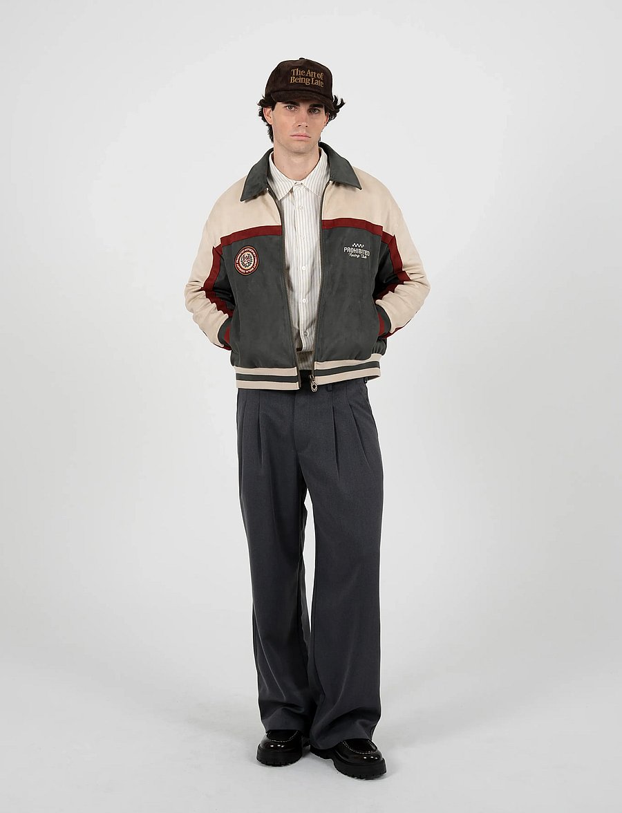 Prohibited - Suede Club Jacket Green - varsity-jacken - green - 2
