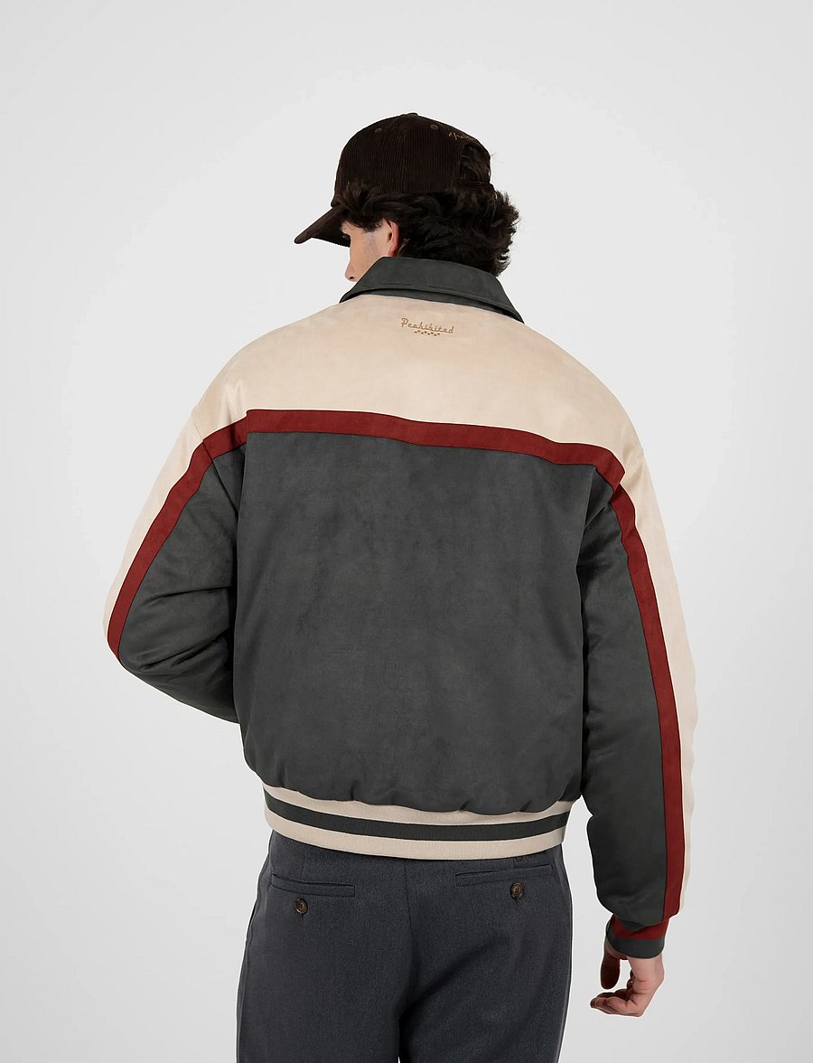 Prohibited - Suede Club Jacket Green - varsity-jacken - green - 3