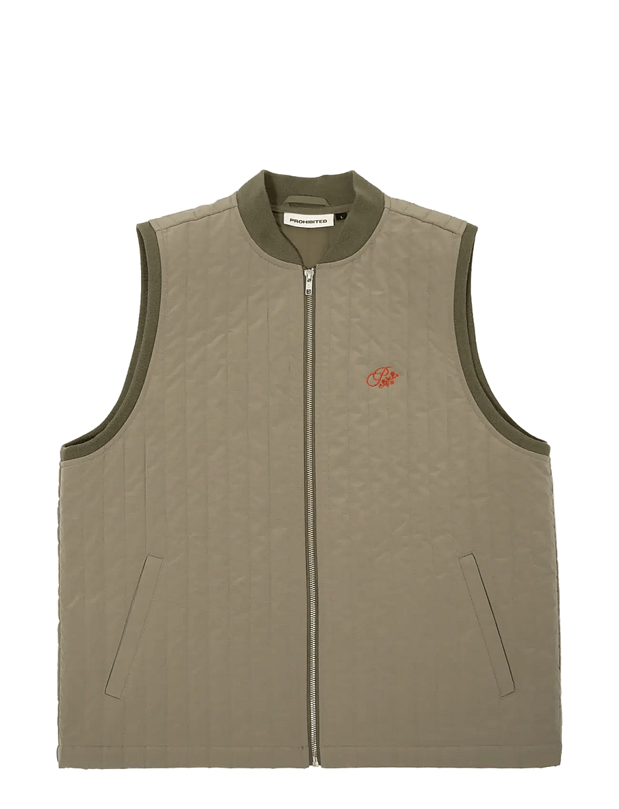 Prohibited - Ranger Quilted Vest - frühlingsjacken - khaki - 1