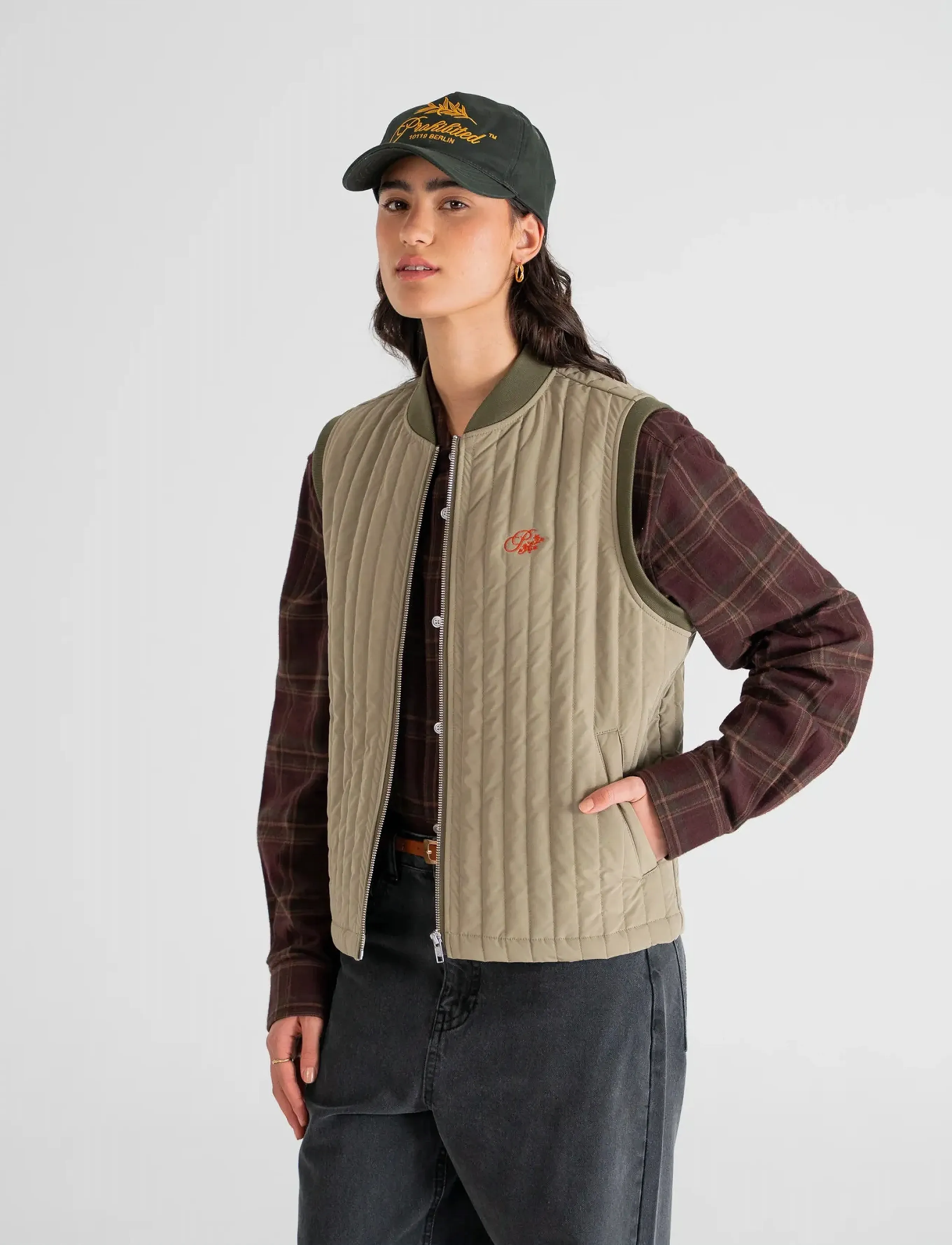 Prohibited - Ranger Quilted Vest - kevadjoped - khaki - 4