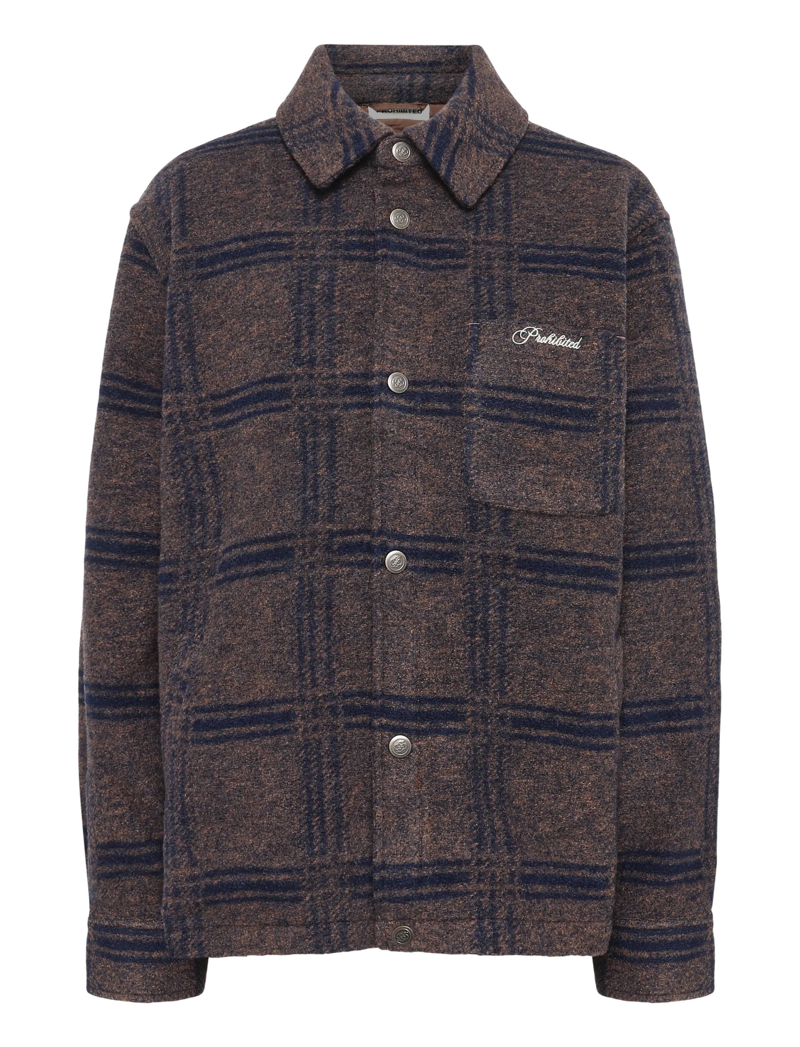 Prohibited Back Again Flannel Overshirt - Overshirts - BROWN/BLUE / brown