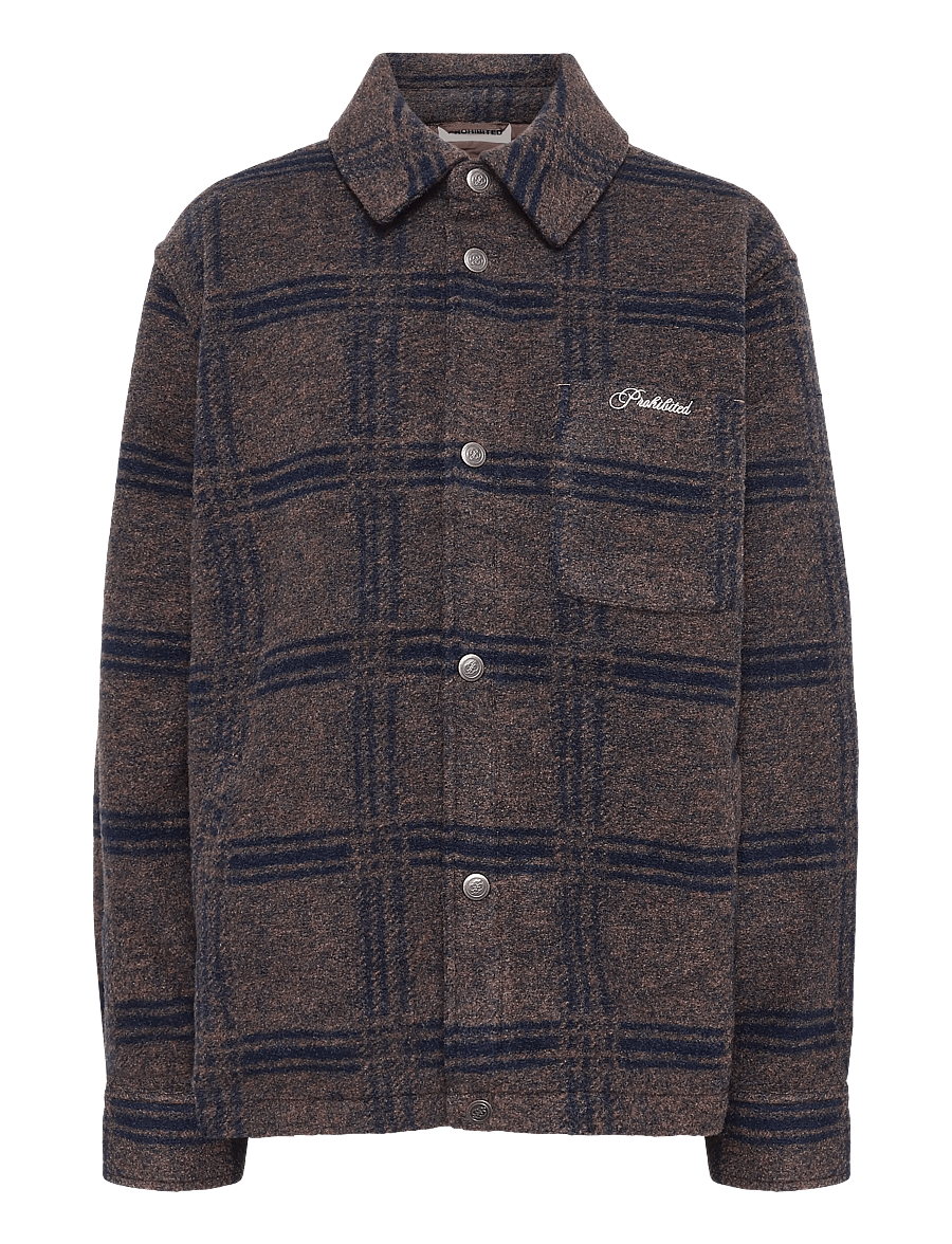Prohibited - Back Again Flannel Overshirt - shop efter stil - brown/blue - 1