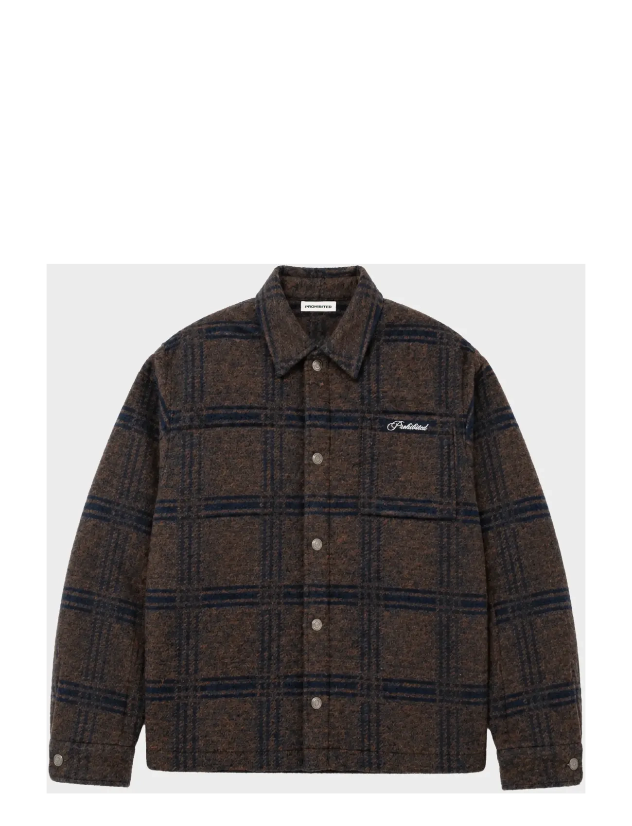 Prohibited - Back Again Flannel Overshirt - Überhemden - brown/blue - 1
