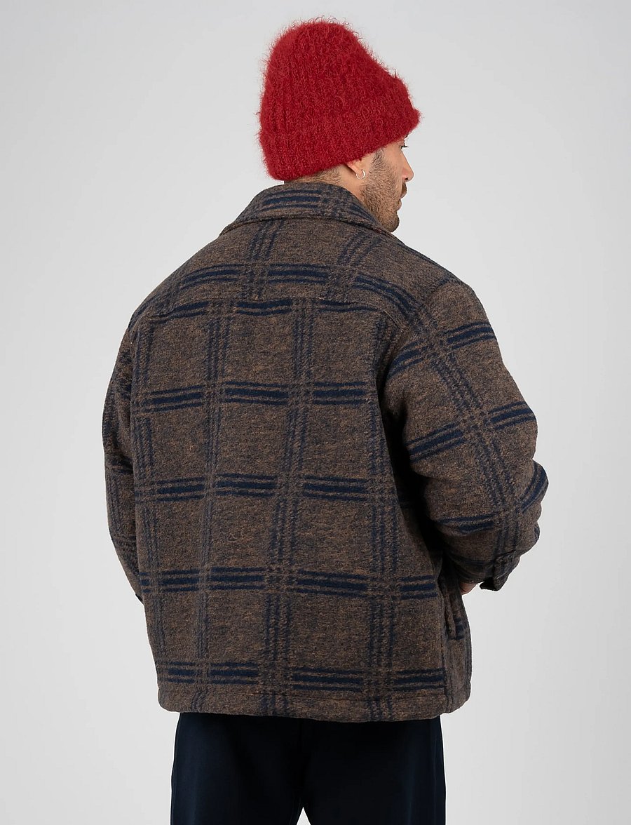 Prohibited - Back Again Flannel Overshirt - Überhemden - brown/blue - 2