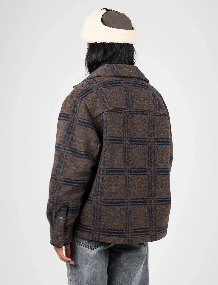 Prohibited - Back Again Flannel Overshirt - Überhemden - brown/blue - 4