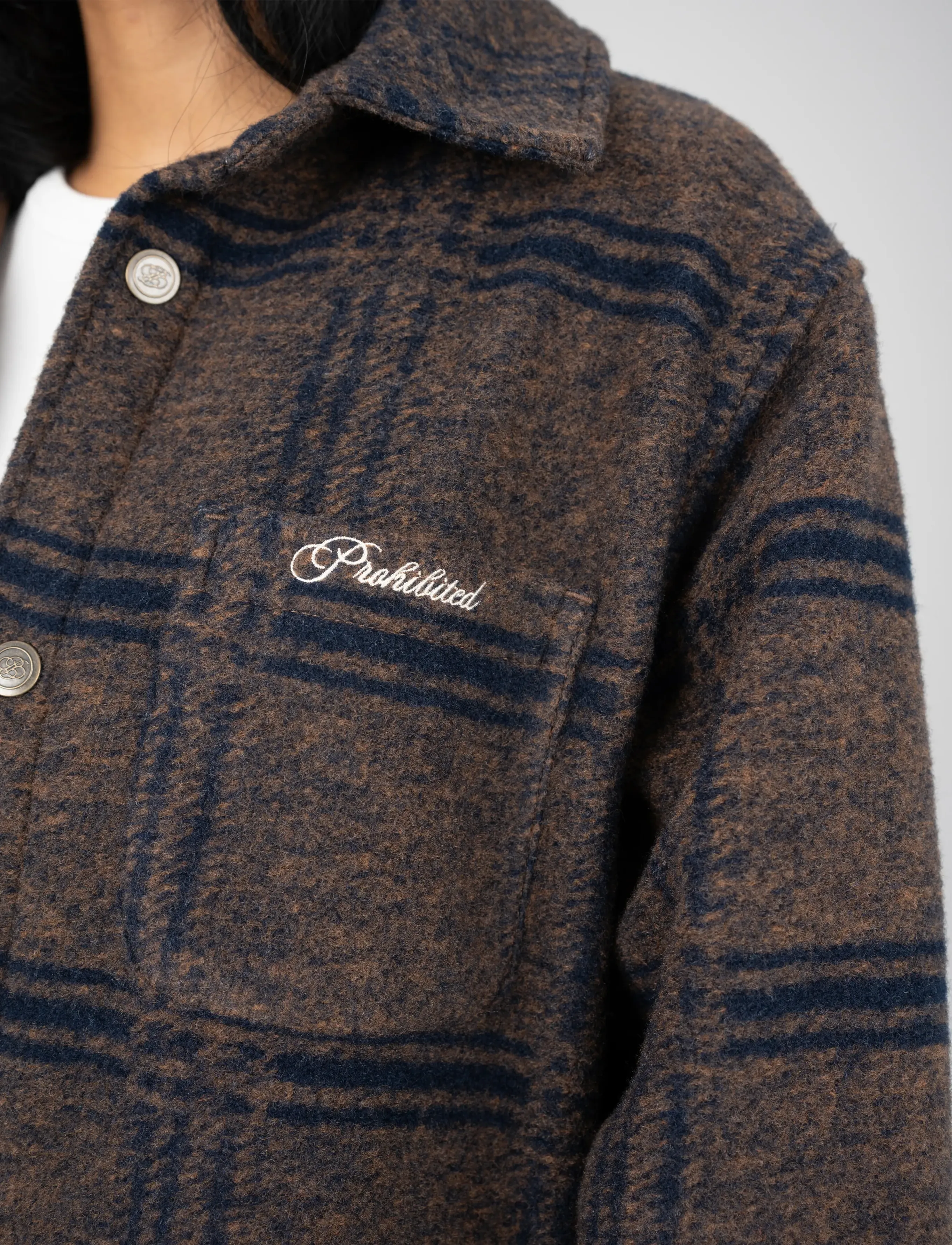 Prohibited - Back Again Flannel Overshirt - Überhemden - brown/blue - 5