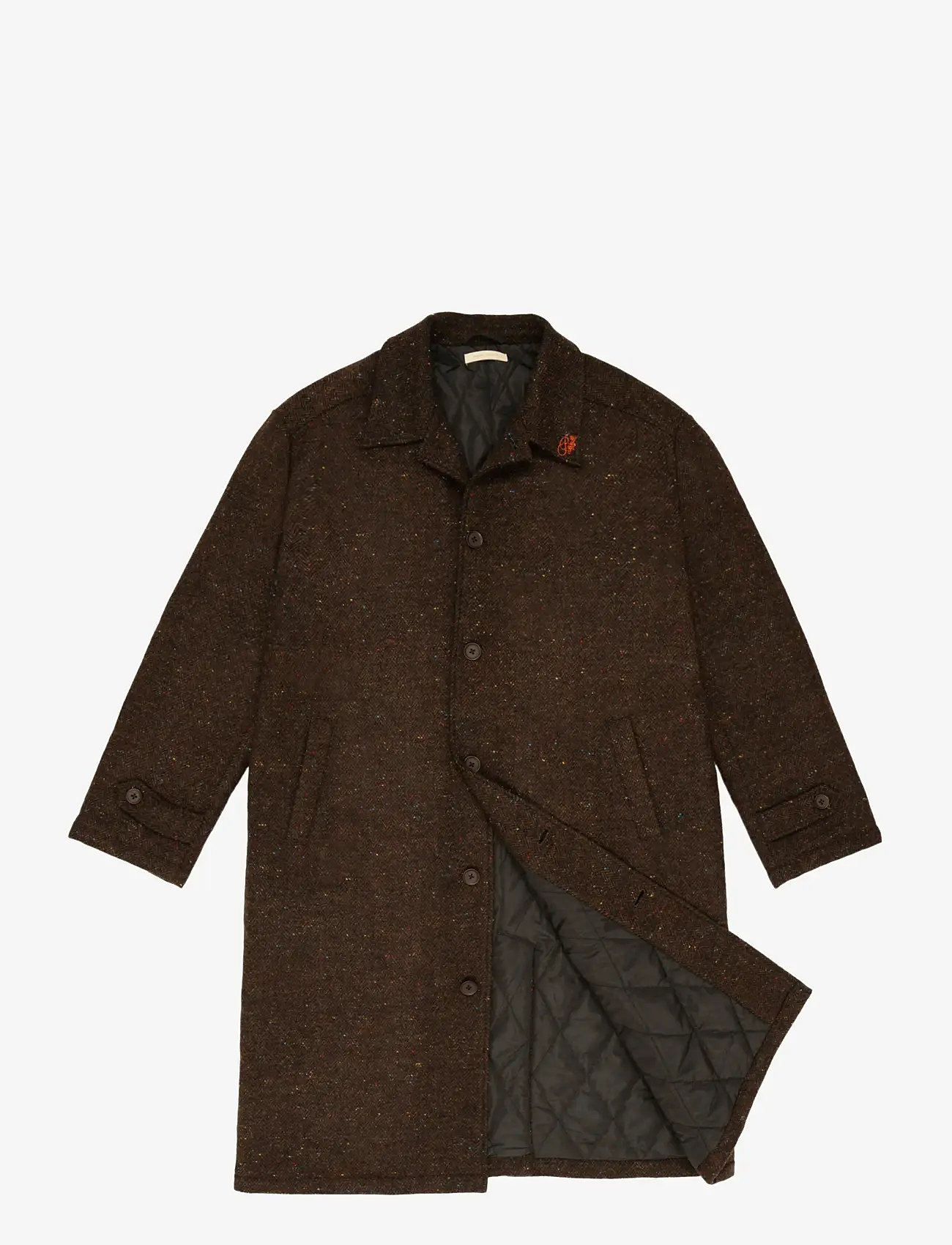 Prohibited - Herringbone Wool Coat - brown - 3