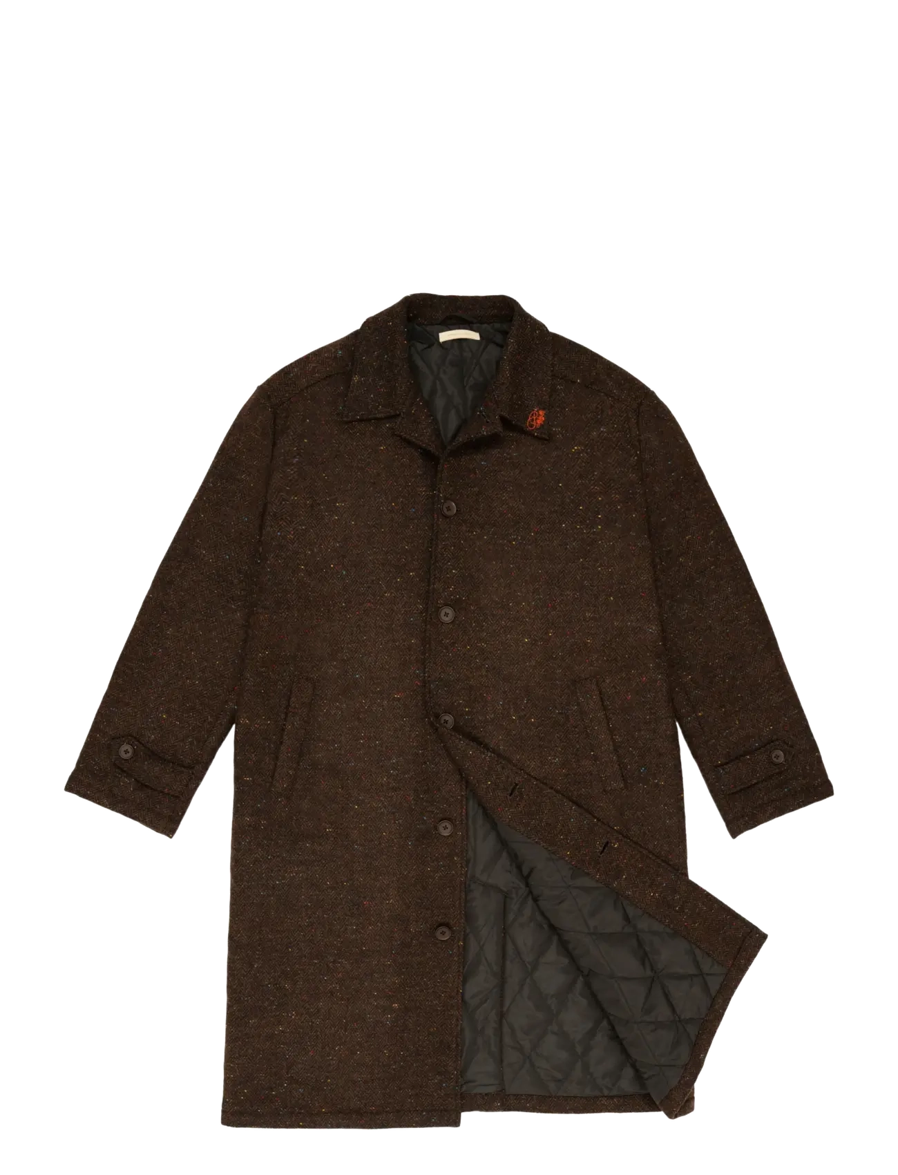 Prohibited - Herringbone Wool Coat - uldfrakker - brown - 3