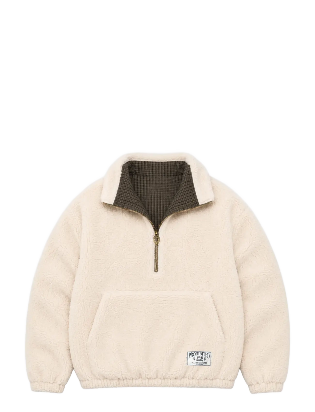 Prohibited - Throwback Sherpa Half-Zip - talvejoped - brown - 2
