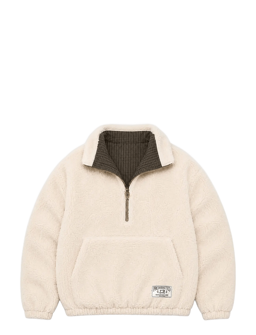Prohibited - Throwback Sherpa Half-Zip - talvejoped - brown - 2