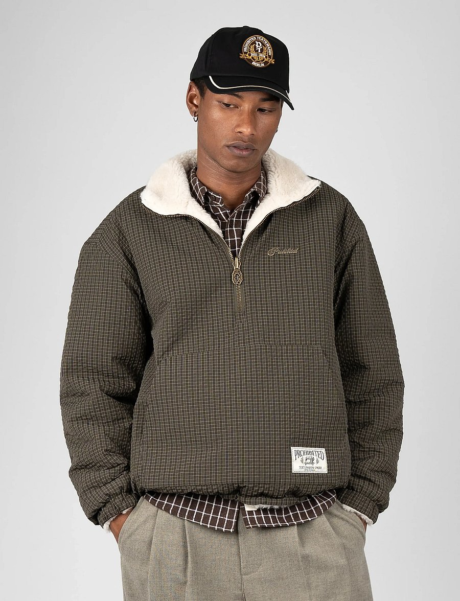 Prohibited - Throwback Sherpa Half-Zip - talvejoped - brown - 0