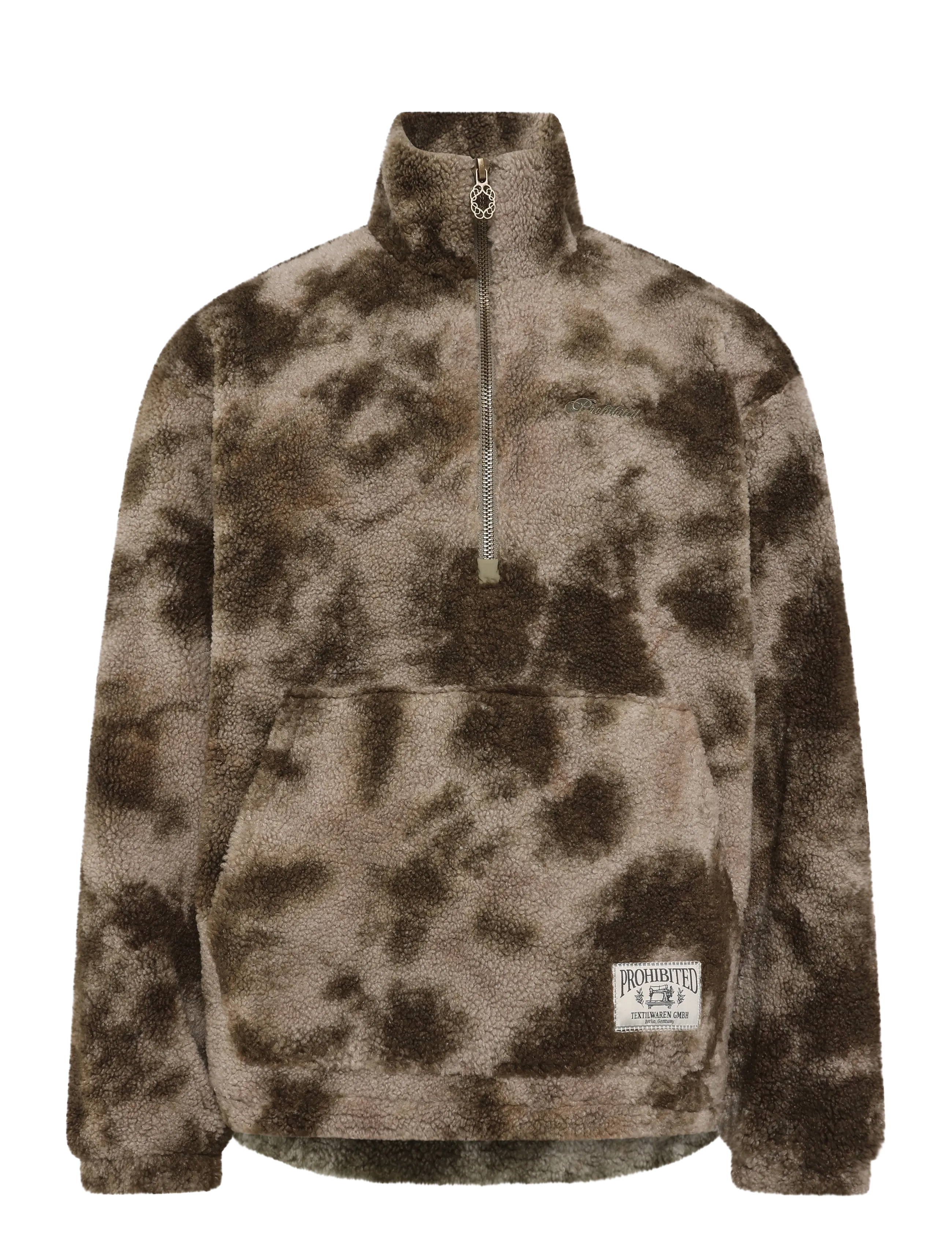 Prohibited - Highland Sherpa Half-Zip - teddy-pullover - muted khaki - 1