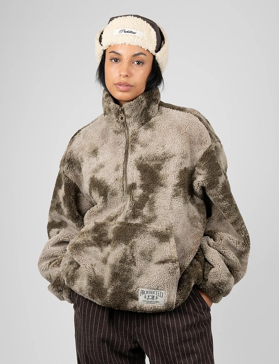 Prohibited - Highland Sherpa Half-Zip - muted khaki - 3