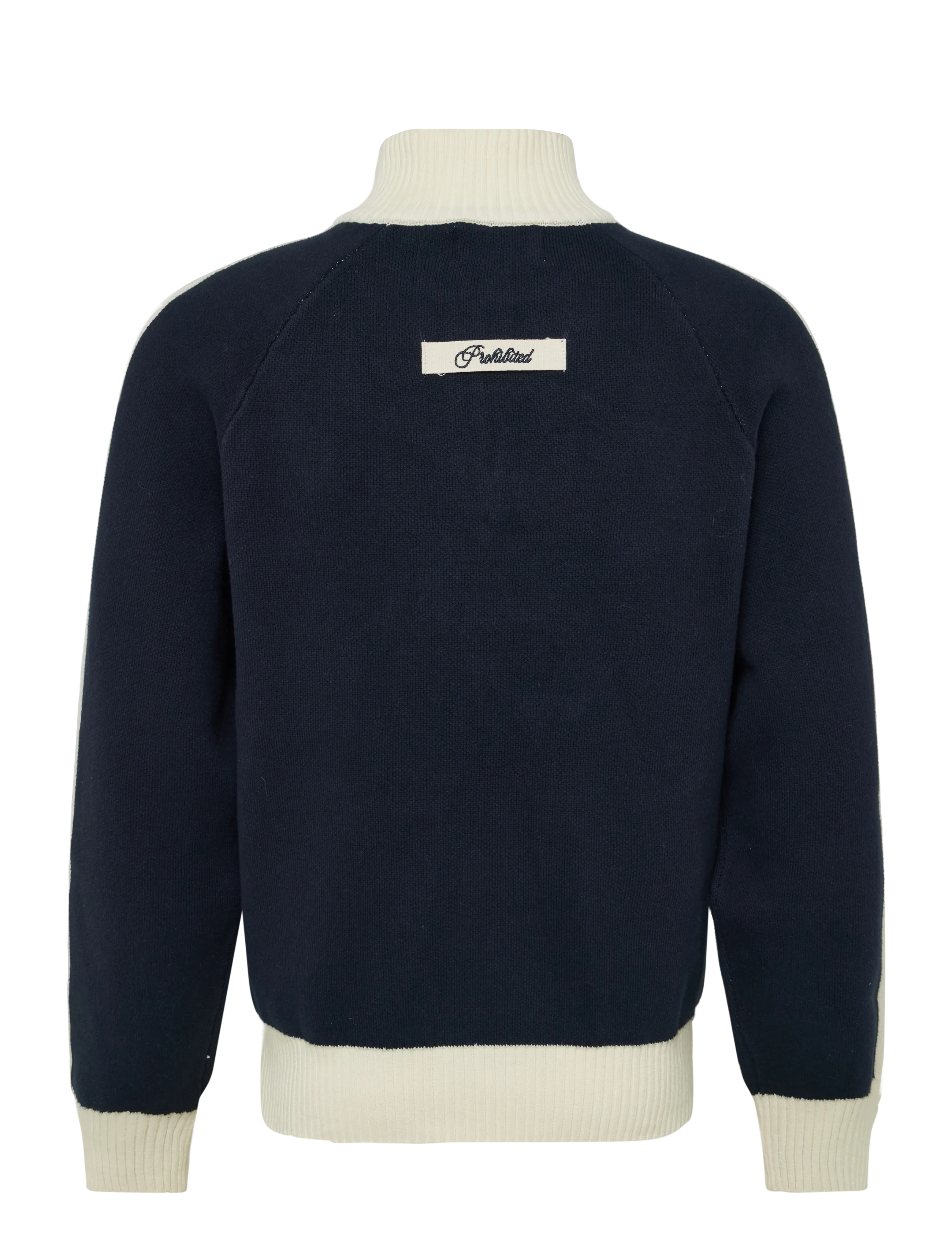 Prohibited - Letterman Knitted Quarter Zip - half zip-tröjor - navy - 2