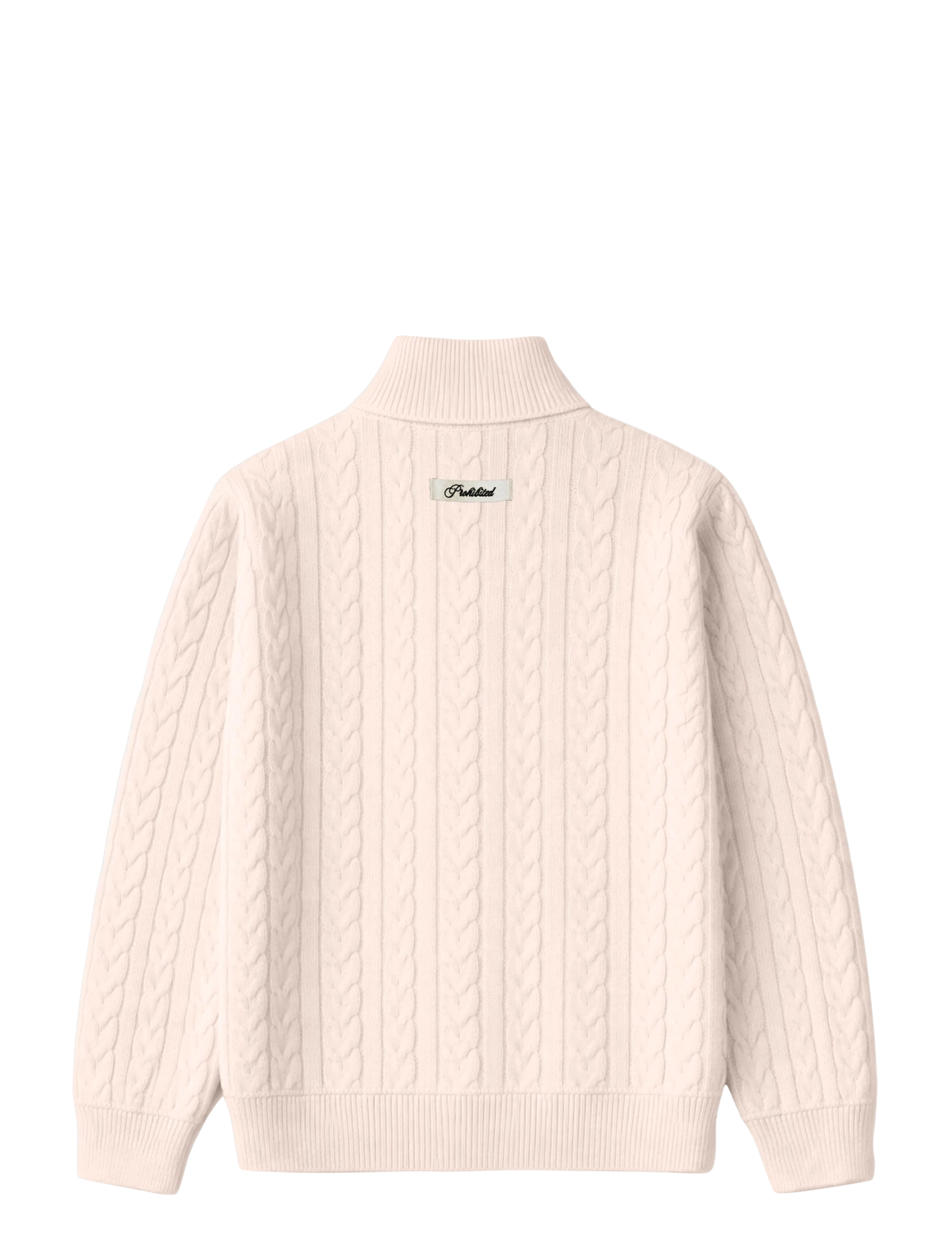 Prohibited - Cable Knit Quarter Zip - halfzip strik - cream - 2