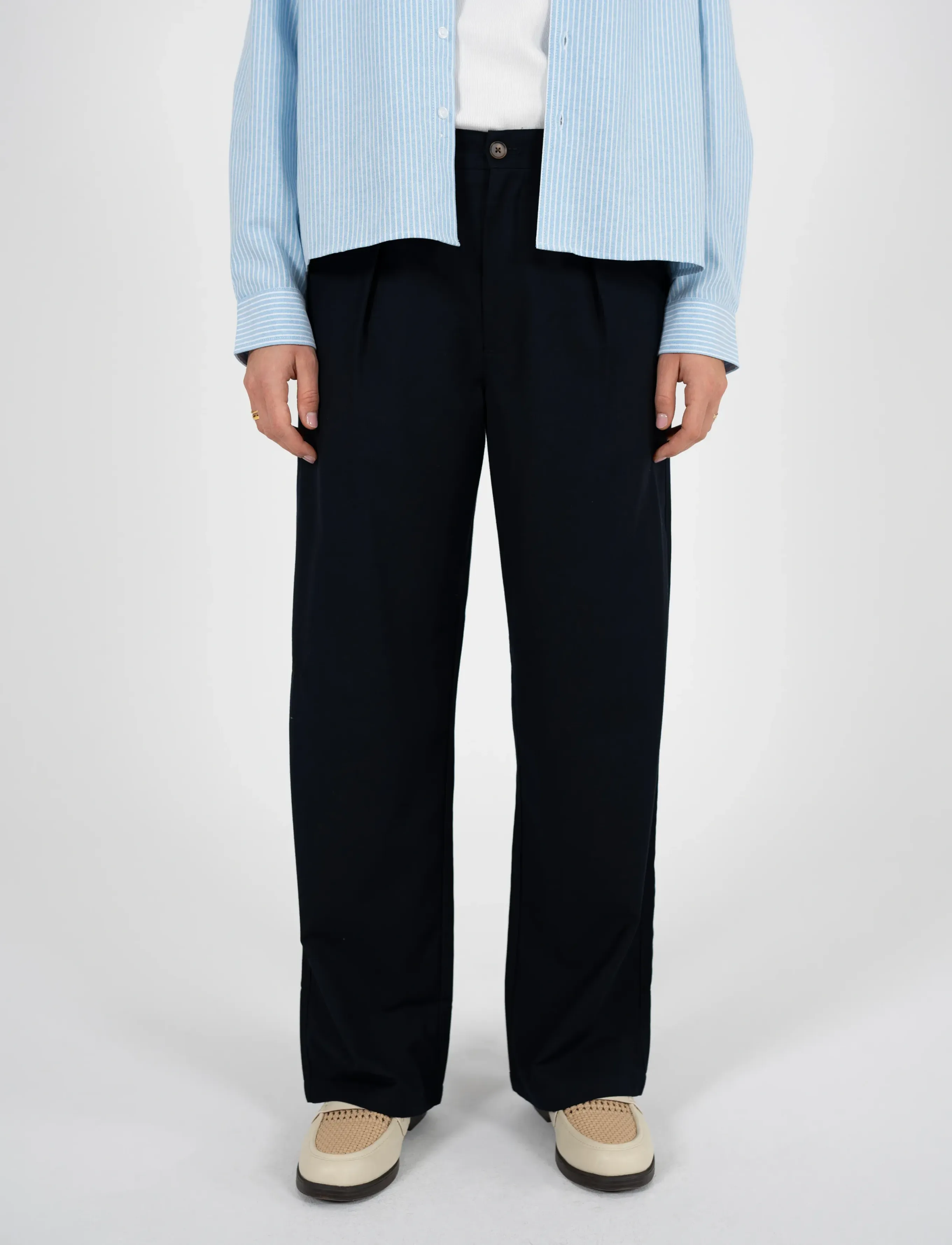 Prohibited - SoHo Pleated Pants Vintage Navy - casual byxor - navy - 4