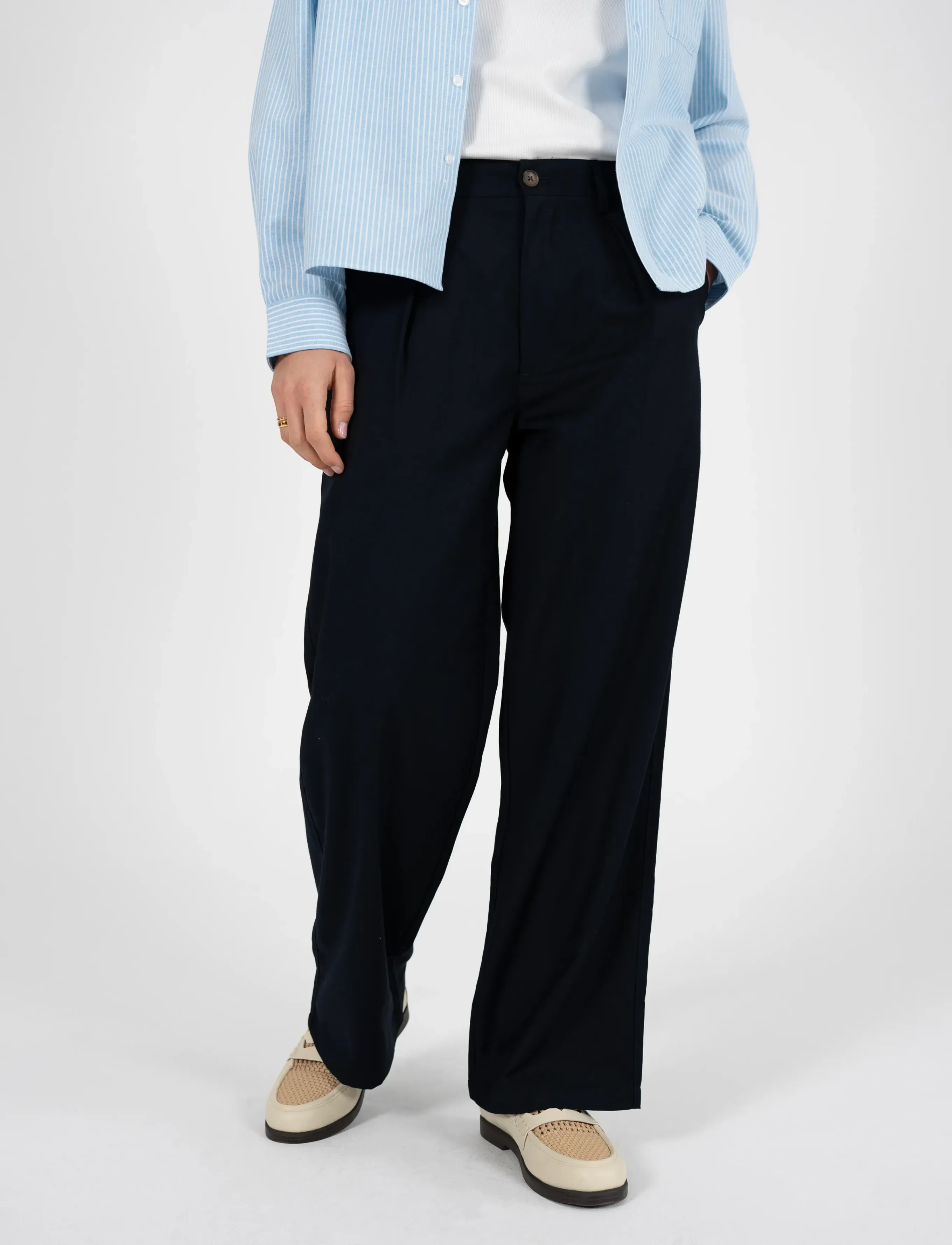 Prohibited - SoHo Pleated Pants Vintage Navy - casual byxor - navy - 5