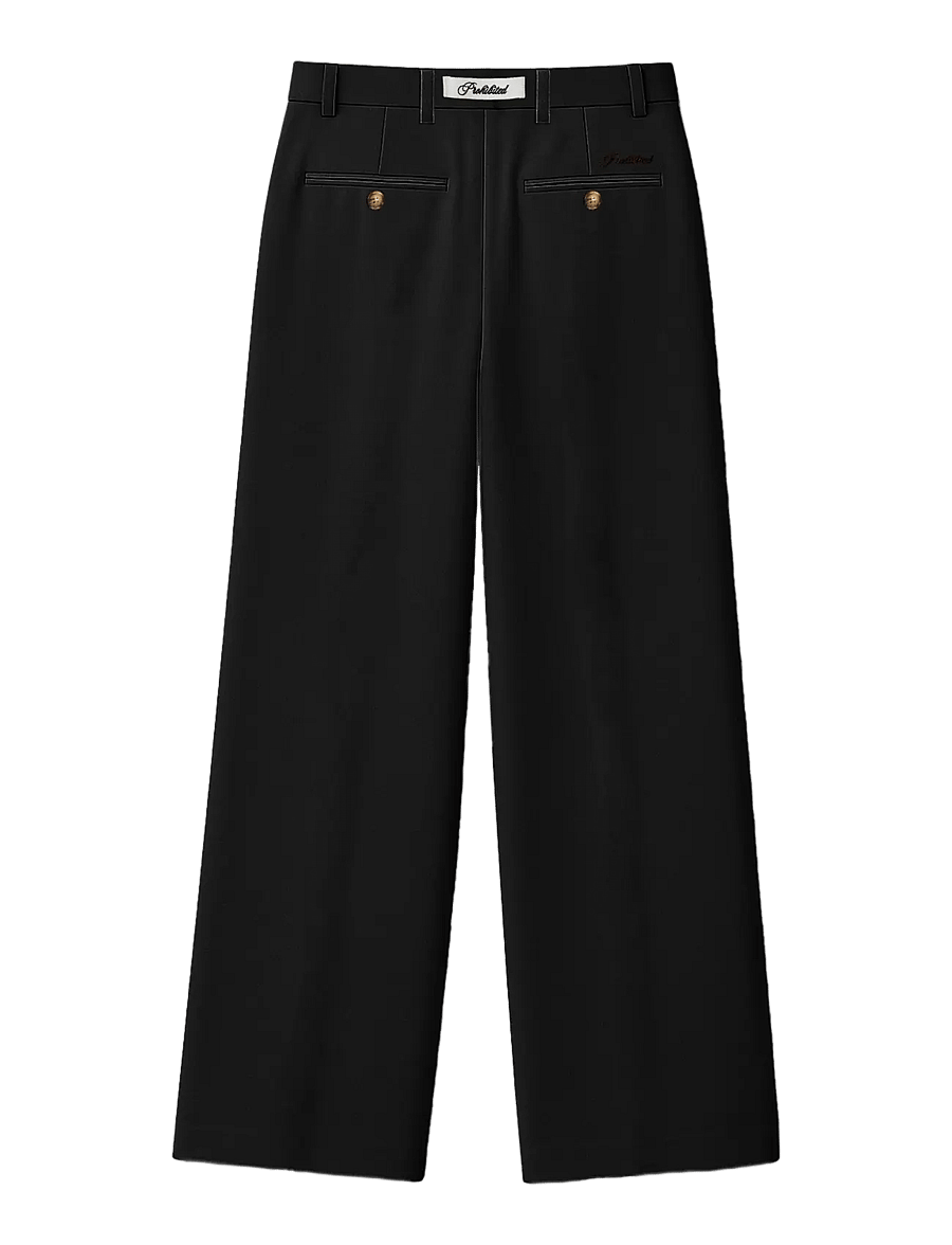 Prohibited - Heritage Pleated Pants - vabaajapüksid - black - 2