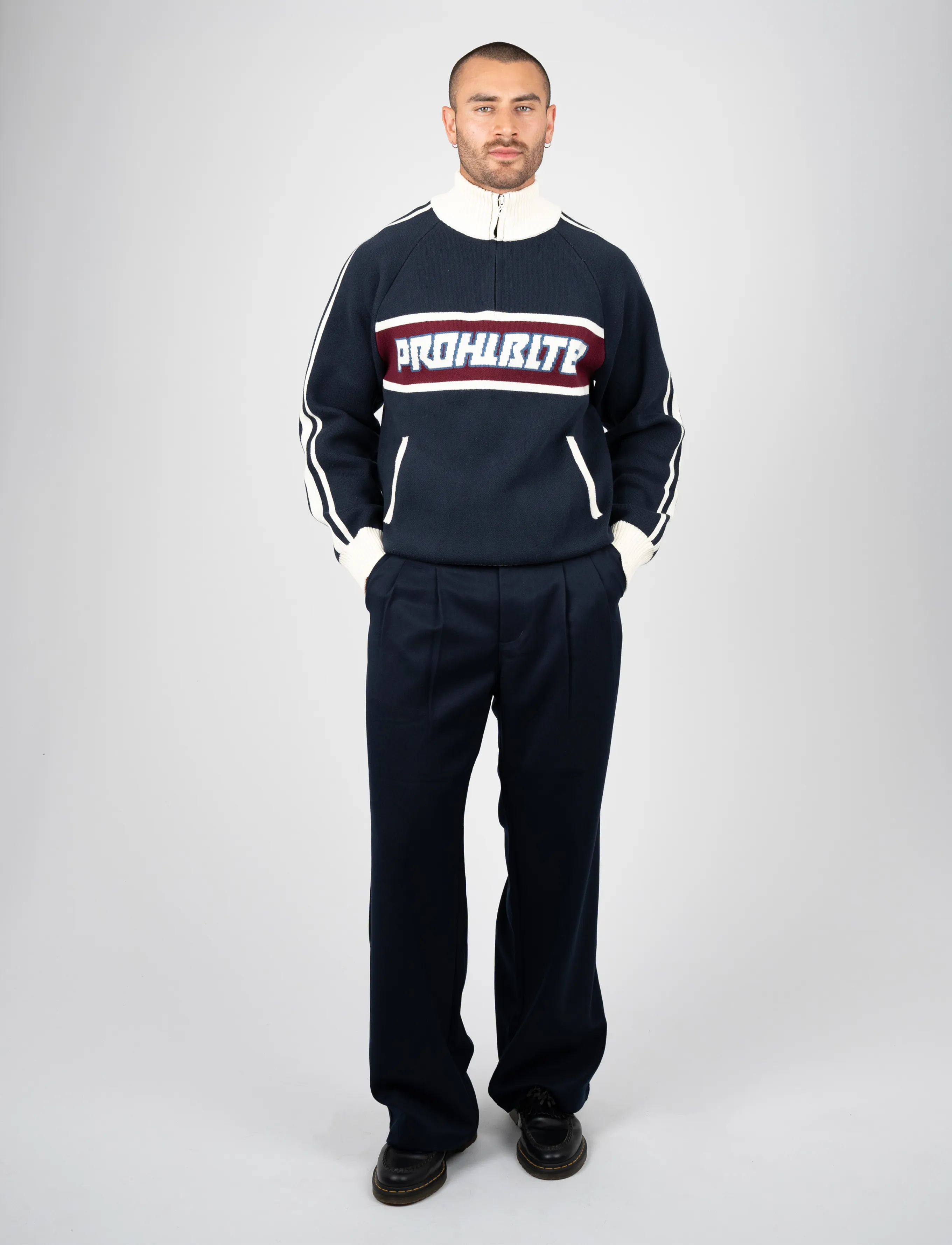 Prohibited Heritage Pleated Pants - Bukser - NAVY / navy
