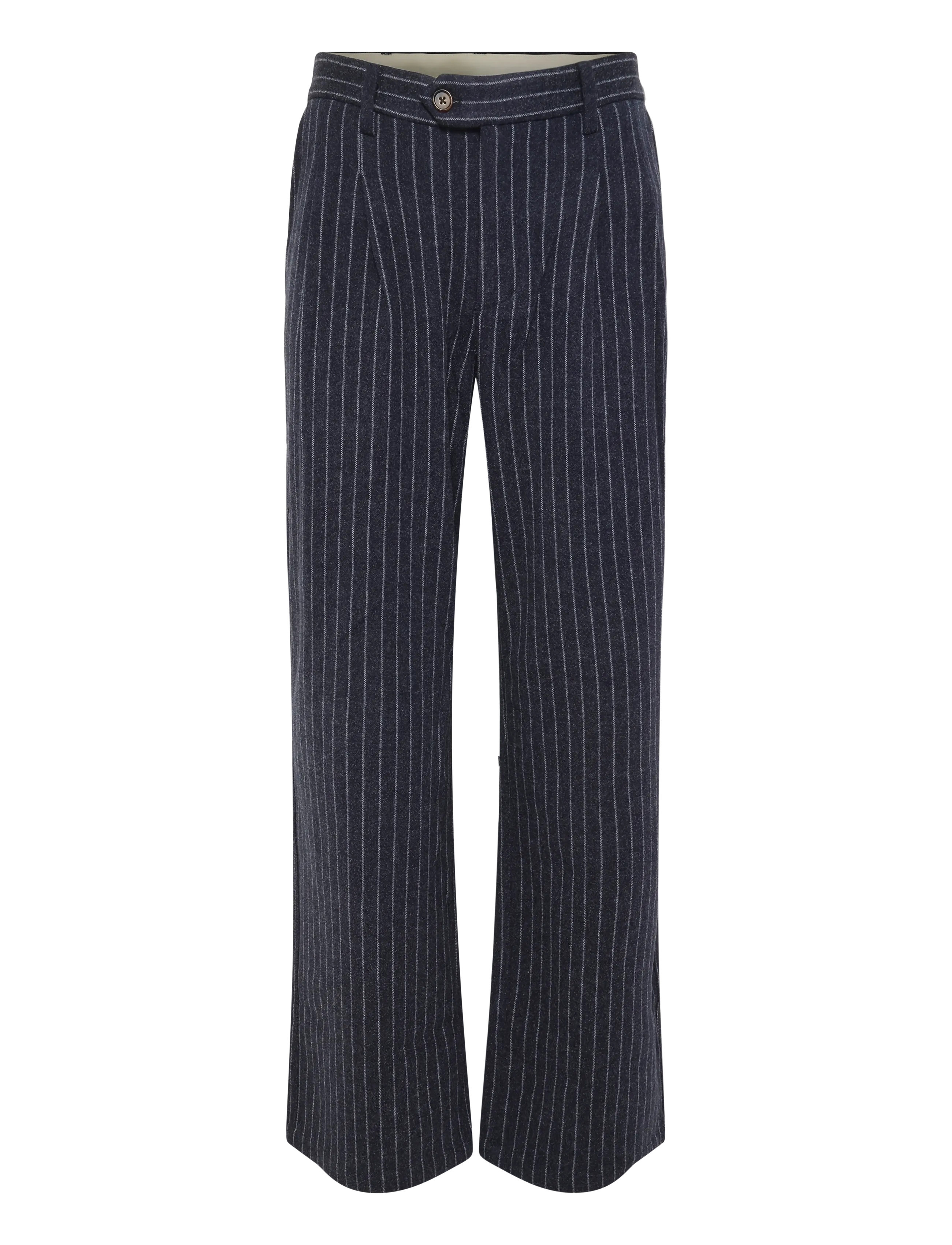 Prohibited - Revival Pinstripe Pleated Pants - casual byxor - blueish grey - 1