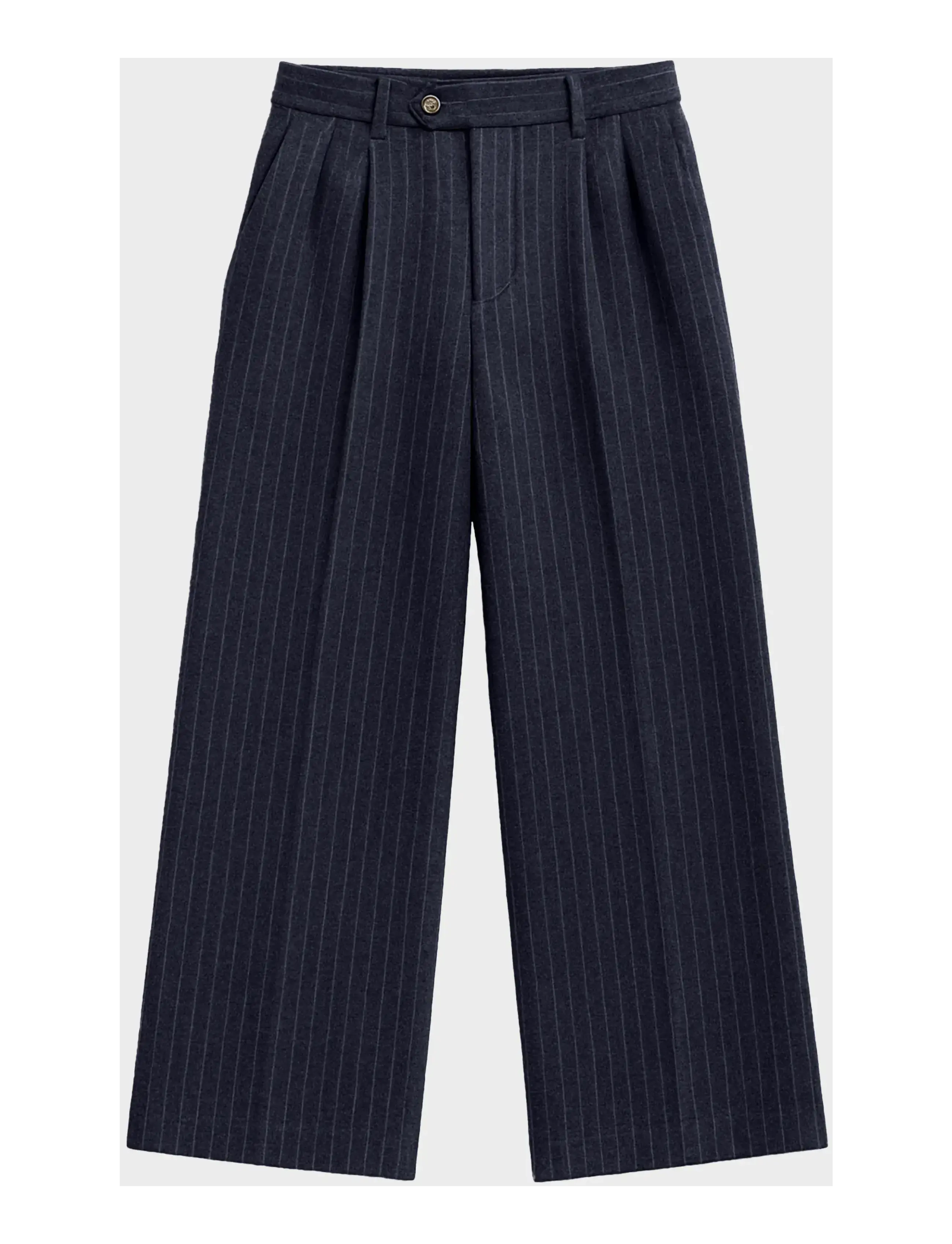 Prohibited - Revival Pinstripe Pleated Pants - casual byxor - blueish grey - 1