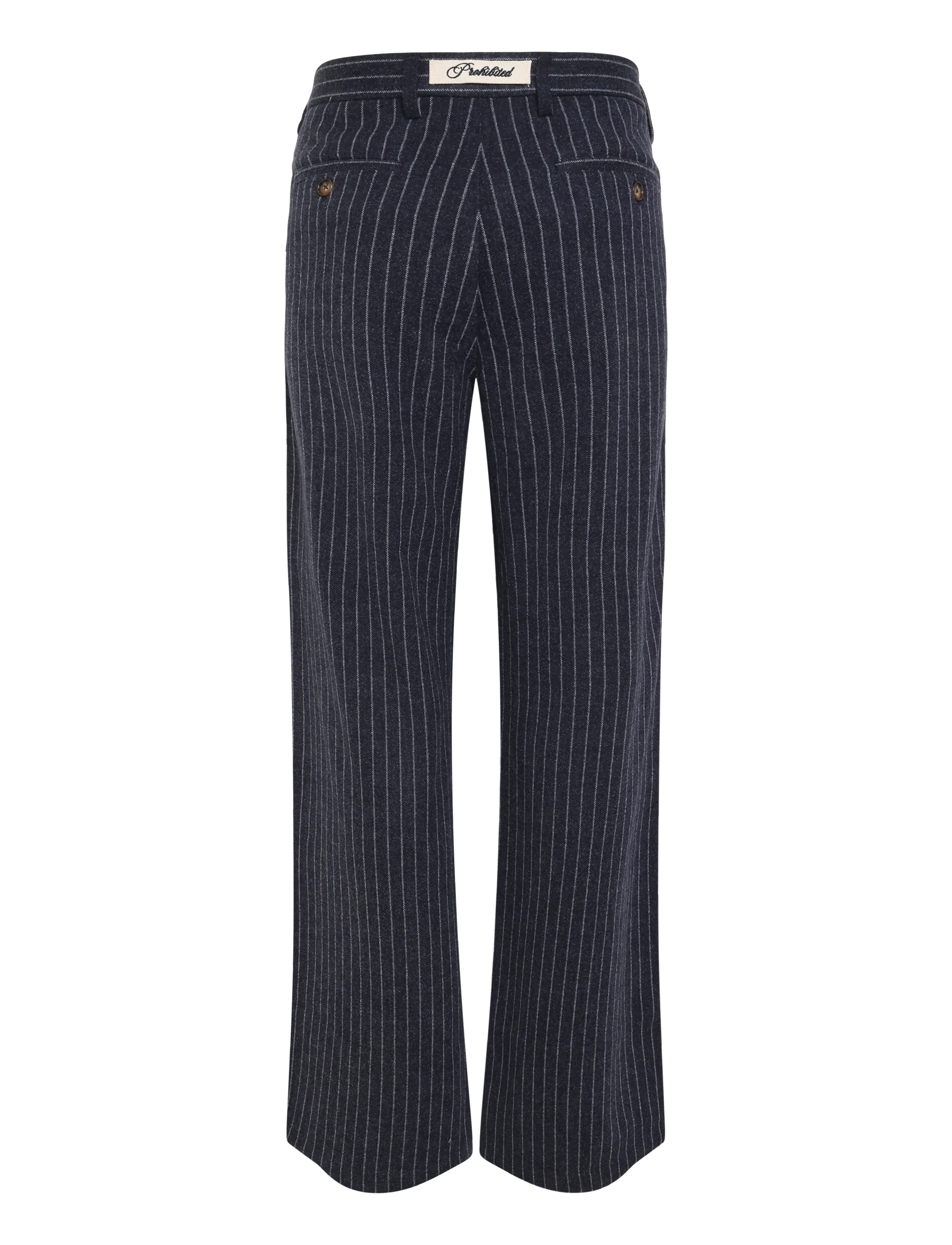 Prohibited - Revival Pinstripe Pleated Pants - casual byxor - blueish grey - 2
