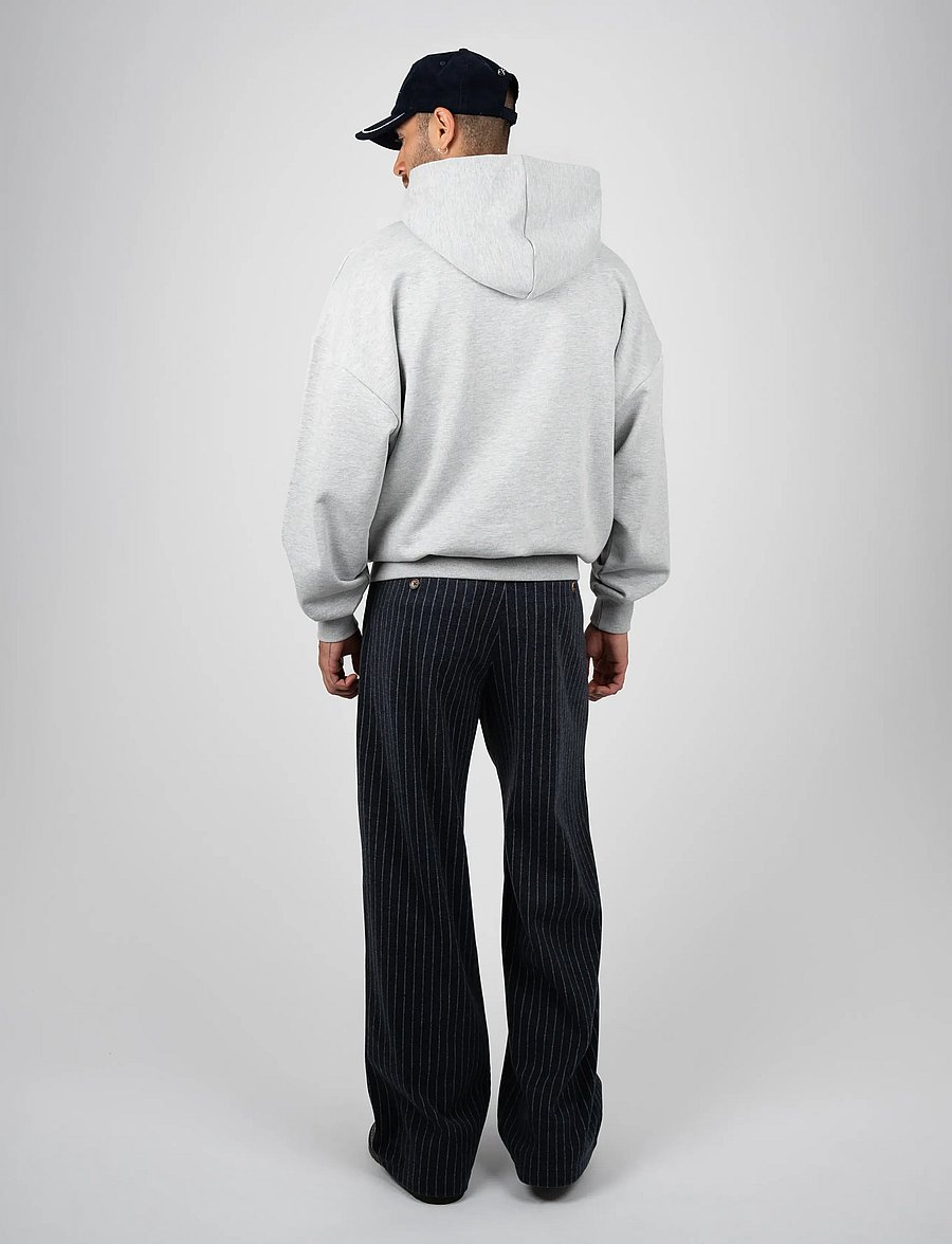 Prohibited - Revival Pinstripe Pleated Pants - casual byxor - blueish grey - 4