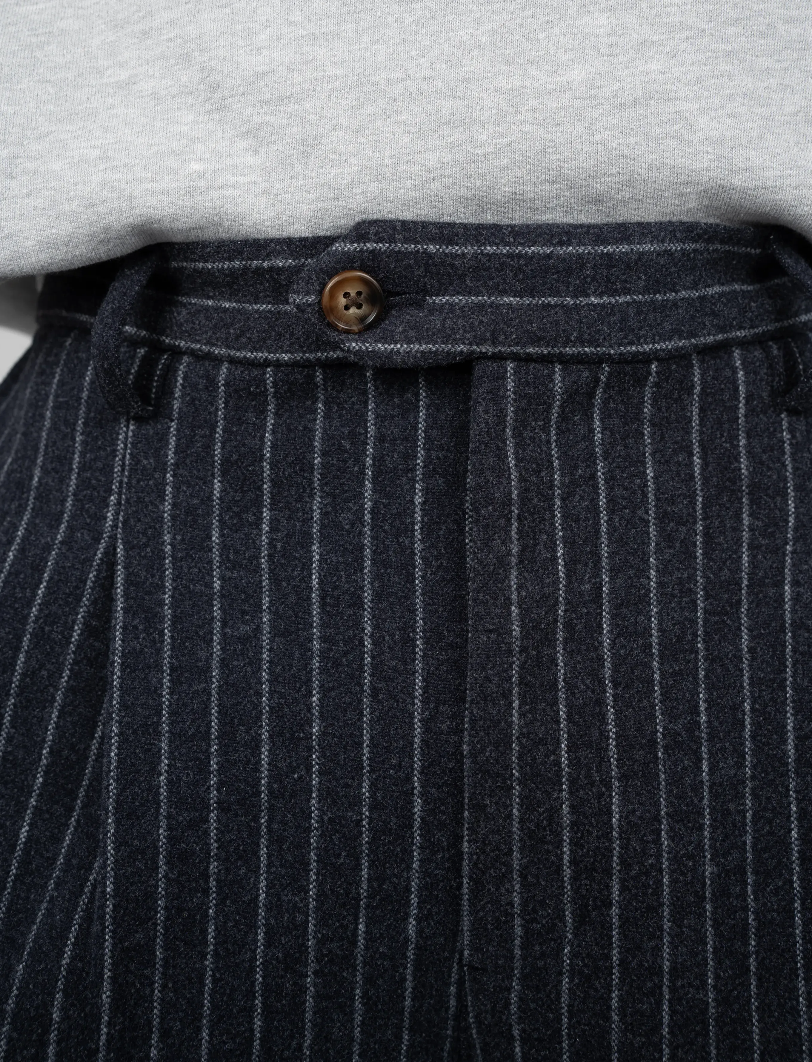 Prohibited - Revival Pinstripe Pleated Pants - casual byxor - blueish grey - 5