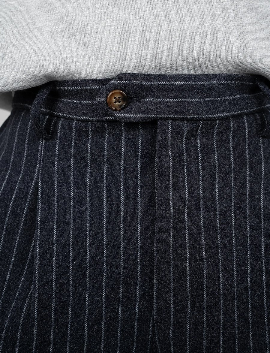 Prohibited - Revival Pinstripe Pleated Pants - casual byxor - blueish grey - 5