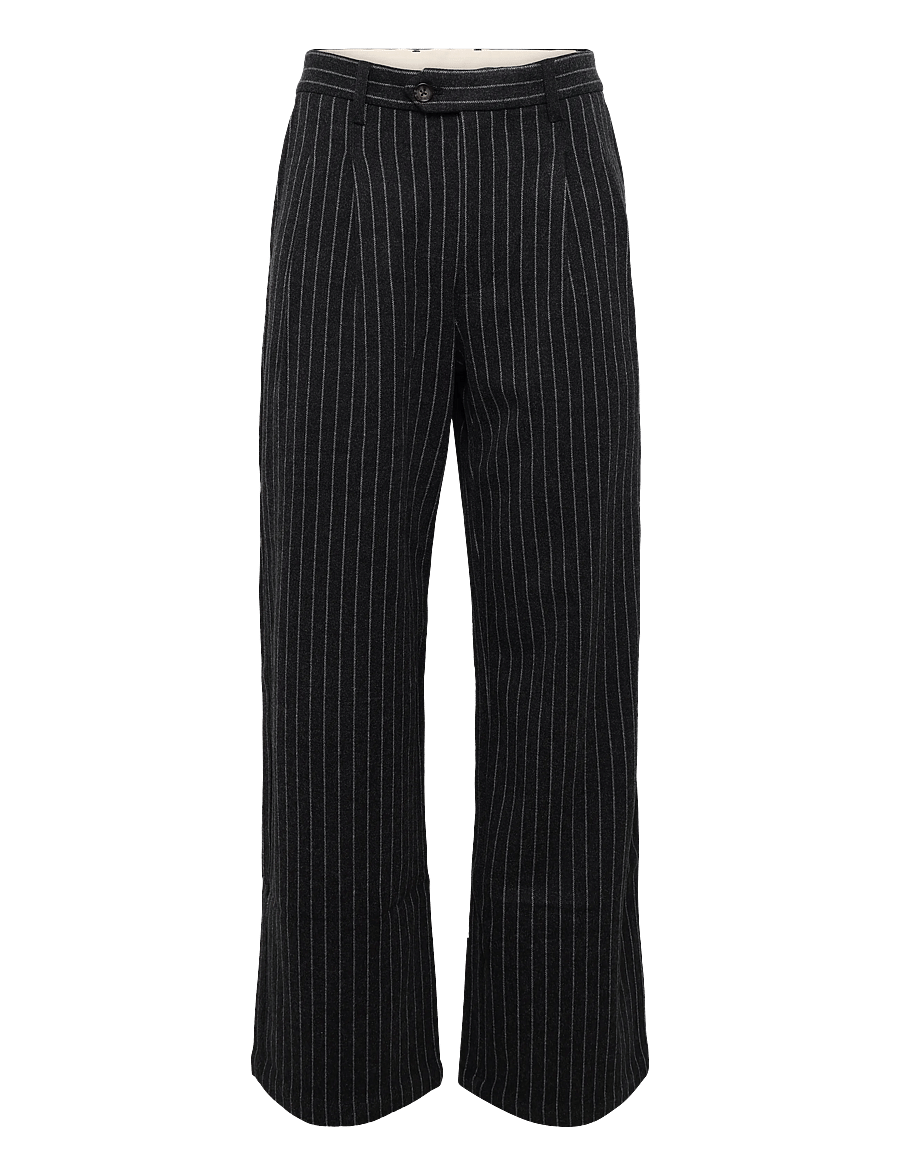 Prohibited - Revival Pinstripe Pleated Pants - casual trousers - dark grey - 1
