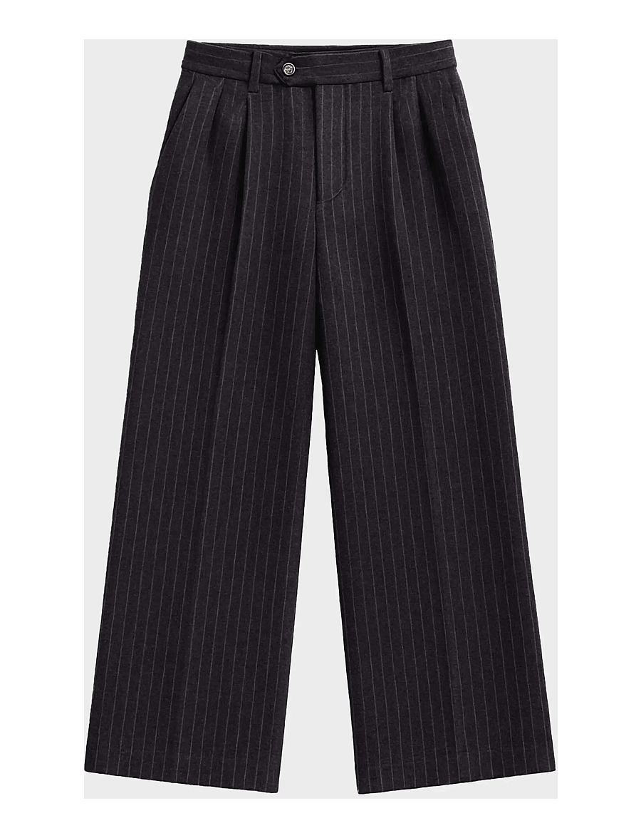 Prohibited - Revival Pinstripe Pleated Pants - freizeithosen - dark grey - 1