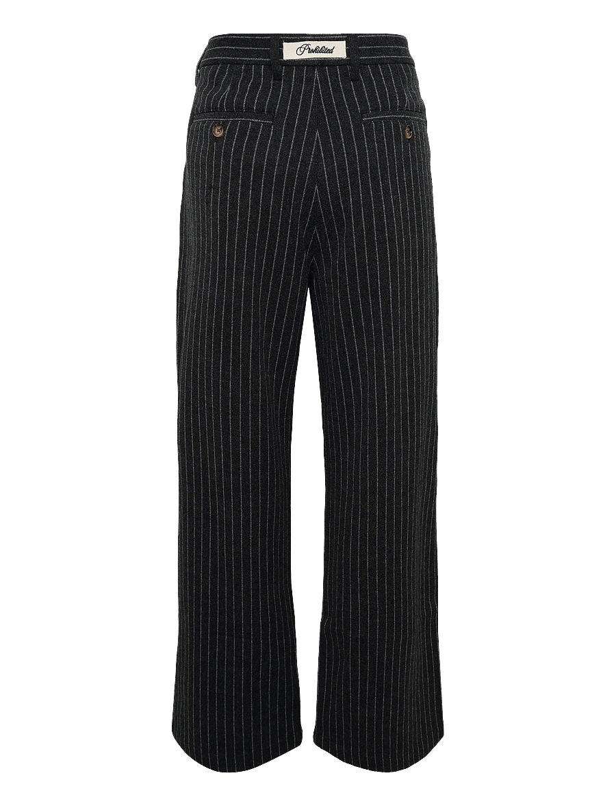 Prohibited - Revival Pinstripe Pleated Pants - casual trousers - dark grey - 2