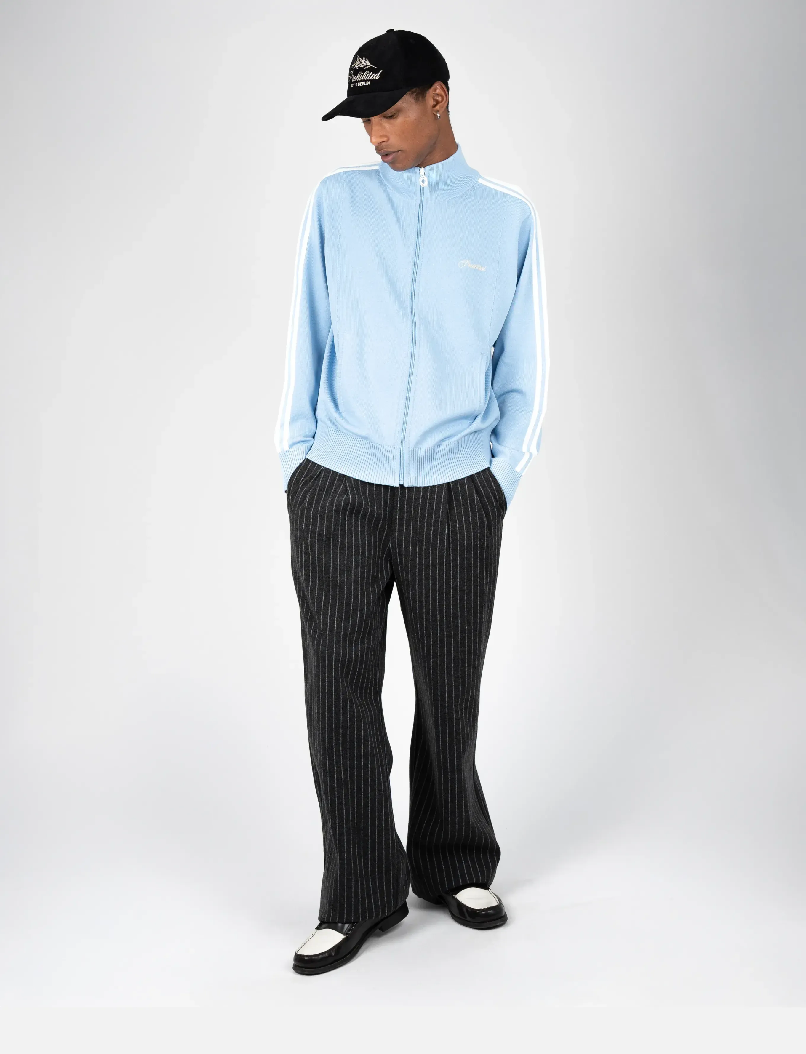 Prohibited - Revival Pinstripe Pleated Pants - freizeithosen - dark grey - 2