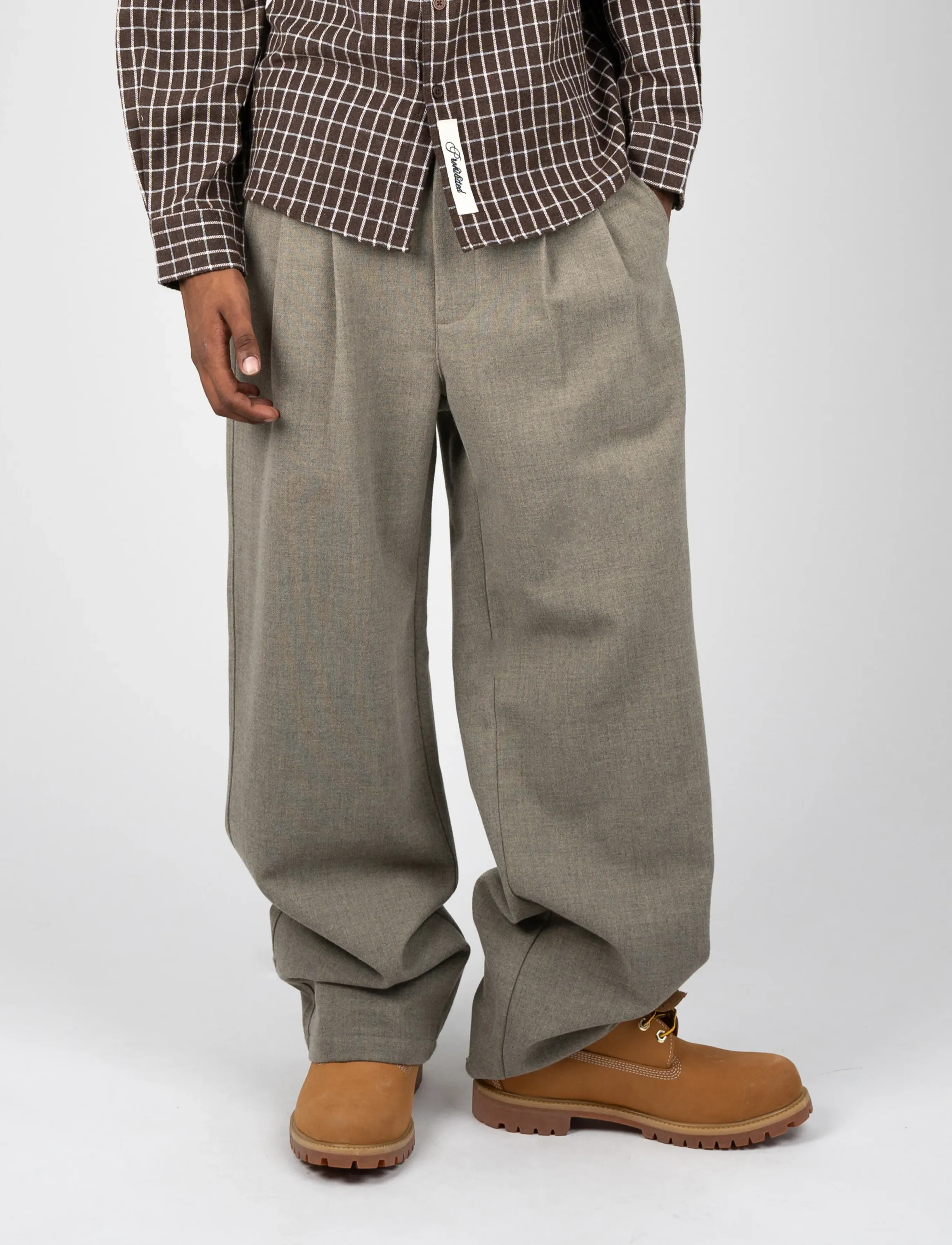 Prohibited Revival Pleated Pants - Hosen - LIGHT GREY / grey