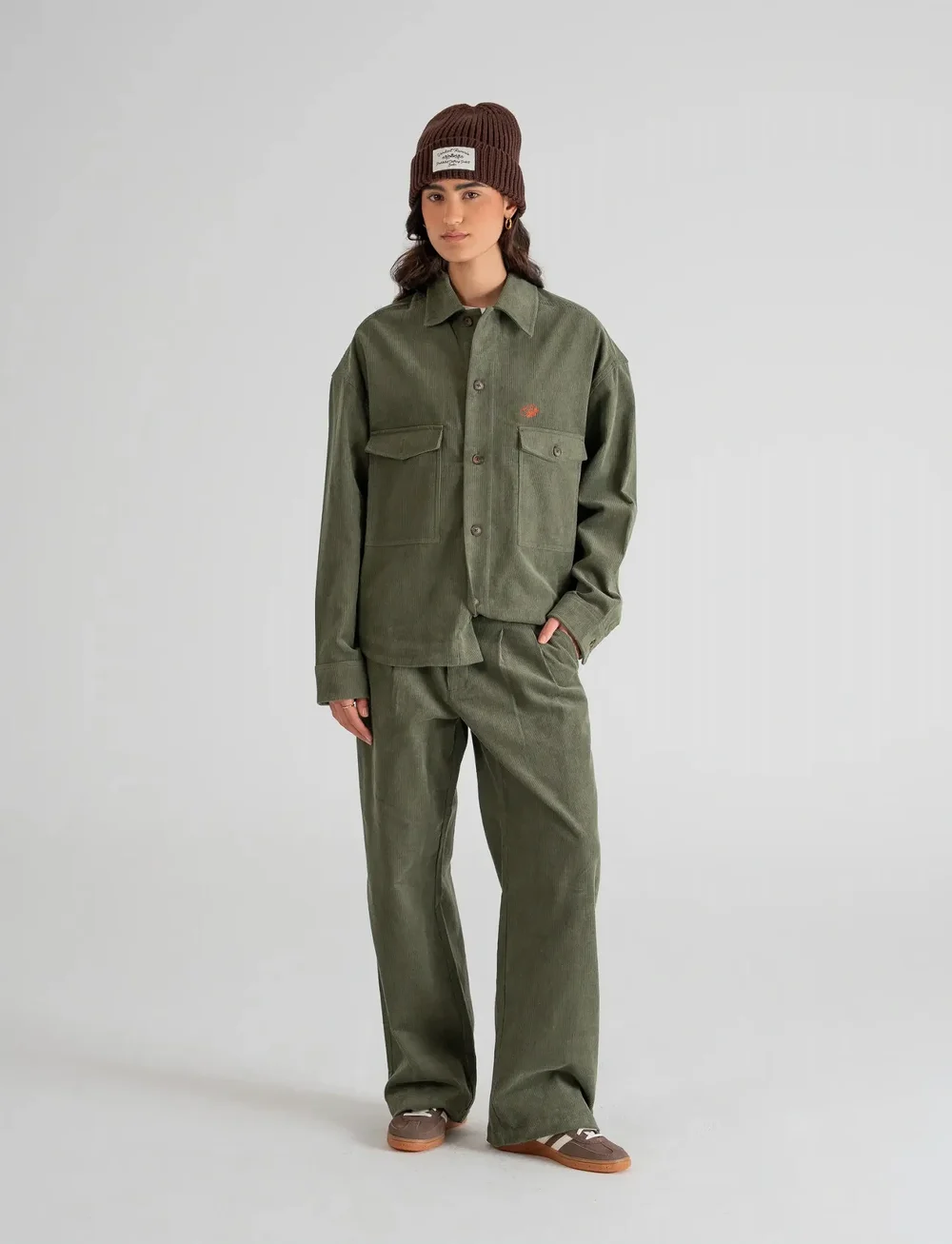 Prohibited - Ranger Corduroy Pants - loose jeans - green - 2