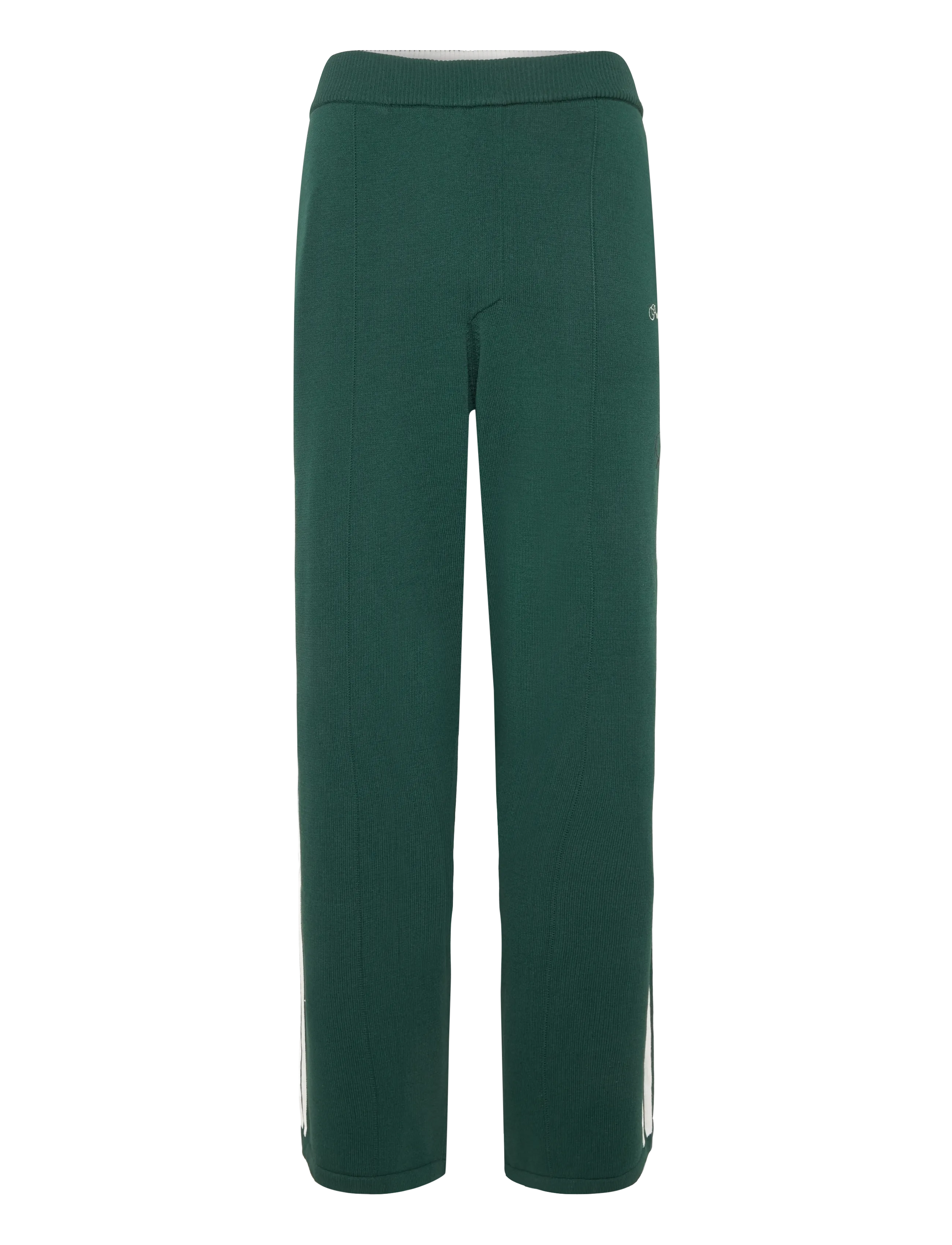 Prohibited - Varsity Knitted Trackpants - casual trousers - dark green - 1
